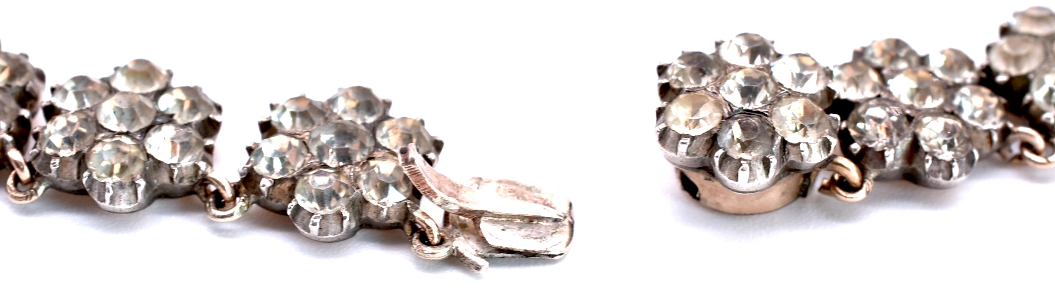 Women's Antique Paste Silver Cluster Necklace 