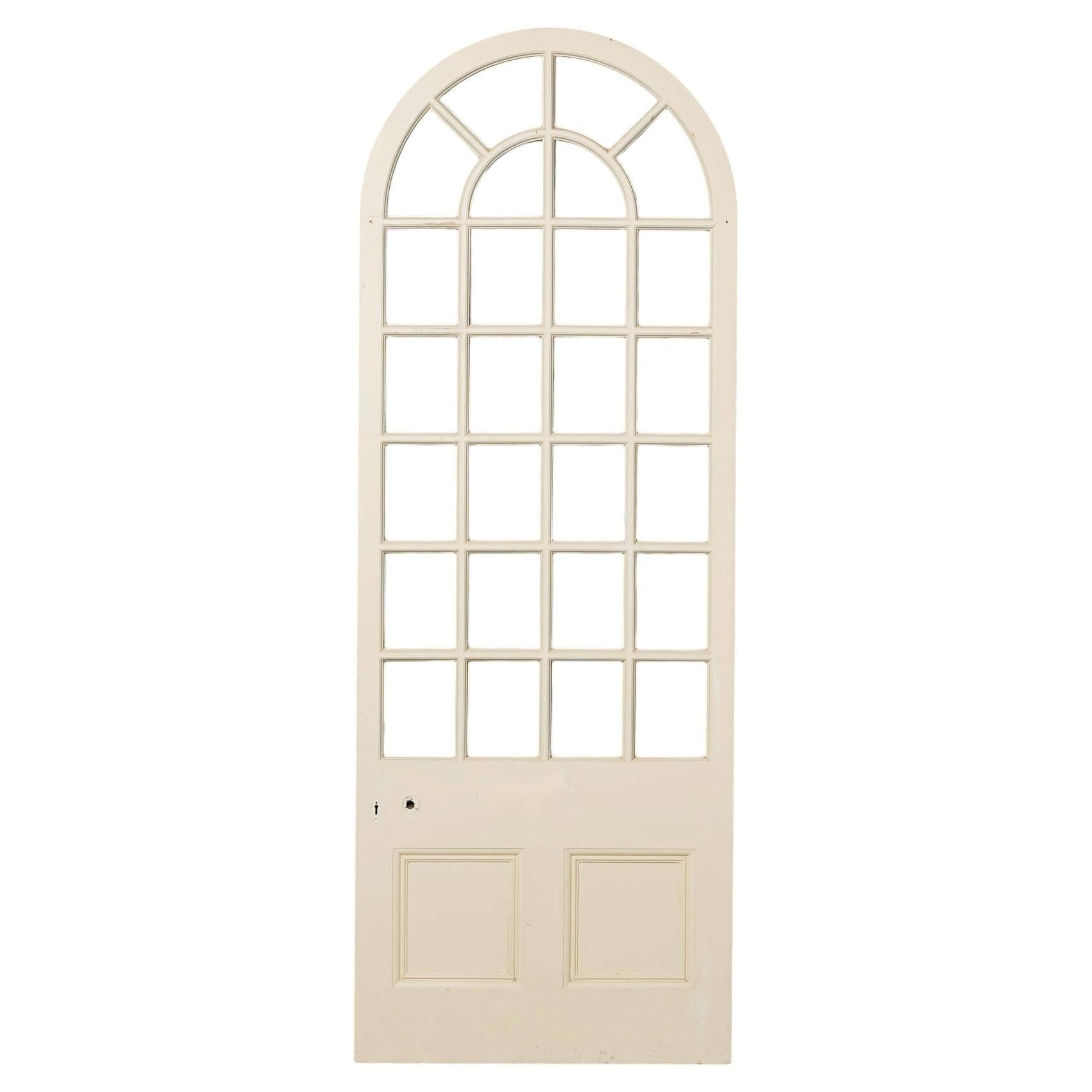 Antique White Pine Arched Glazed Door