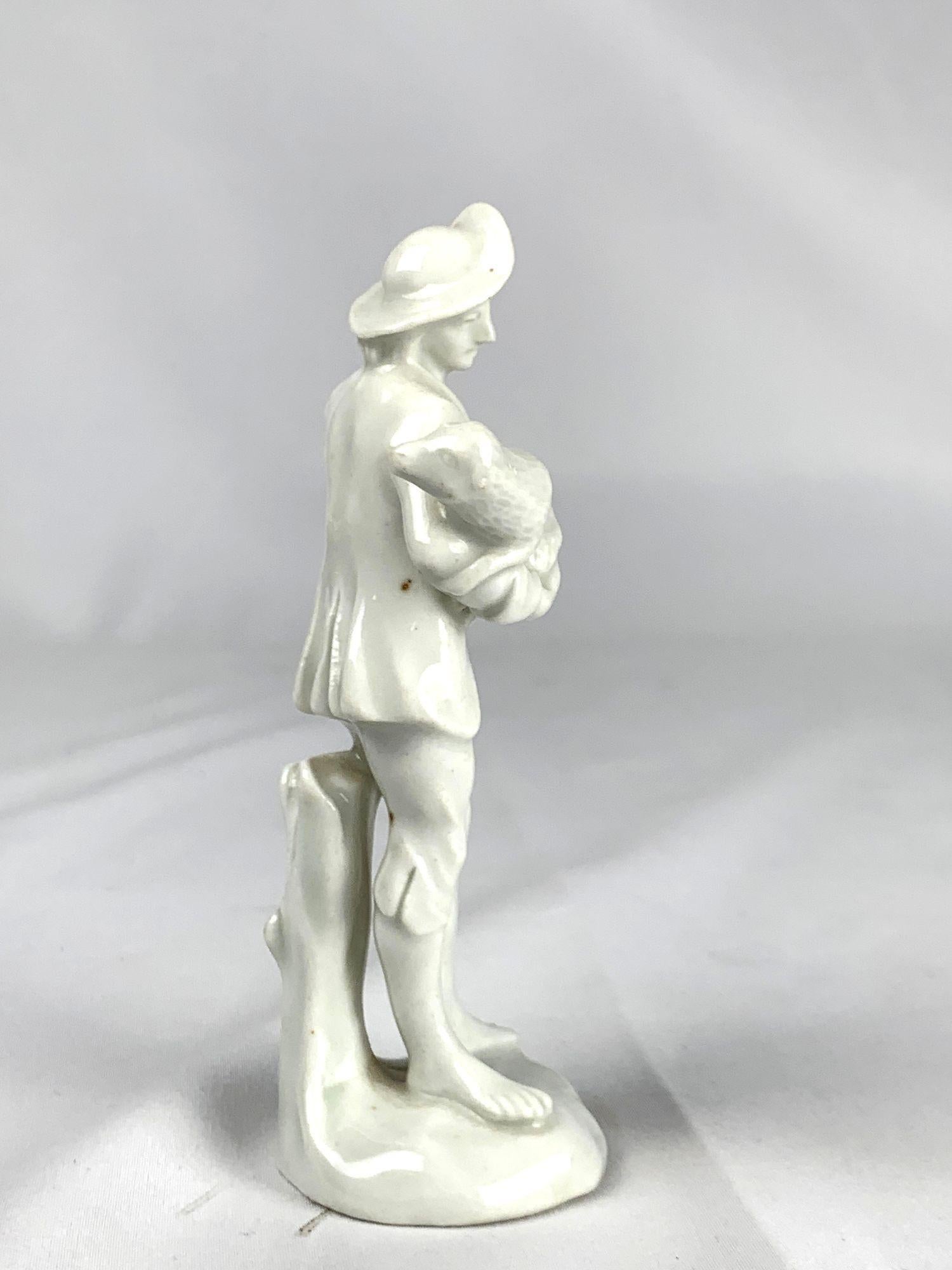 Rococo Antique White Porcelain Court Figurine Ludwigsburg Germany Circa 1765 For Sale