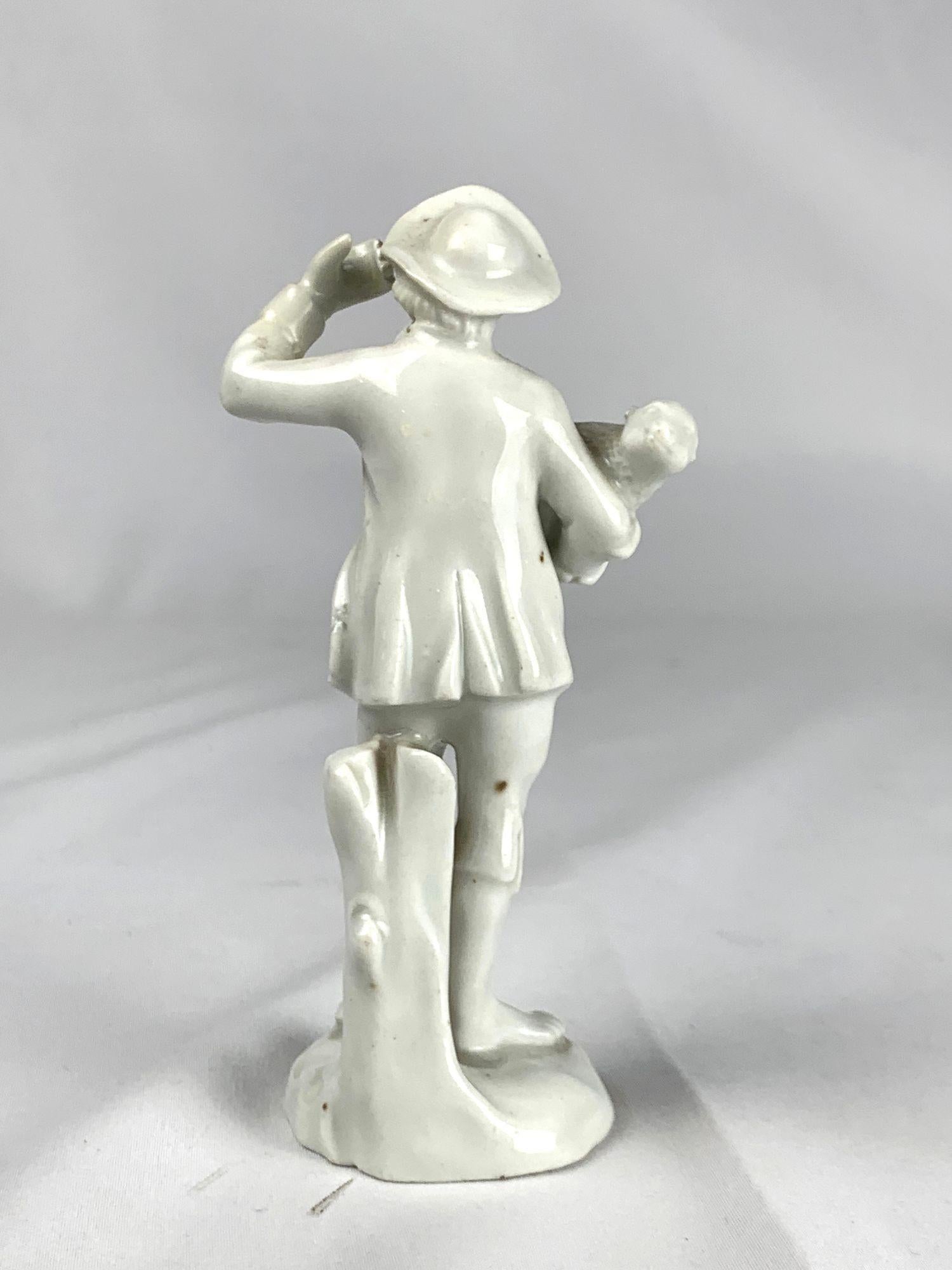 Antique White Porcelain Court Figurine Ludwigsburg Germany Circa 1765 In Good Condition For Sale In Katonah, NY