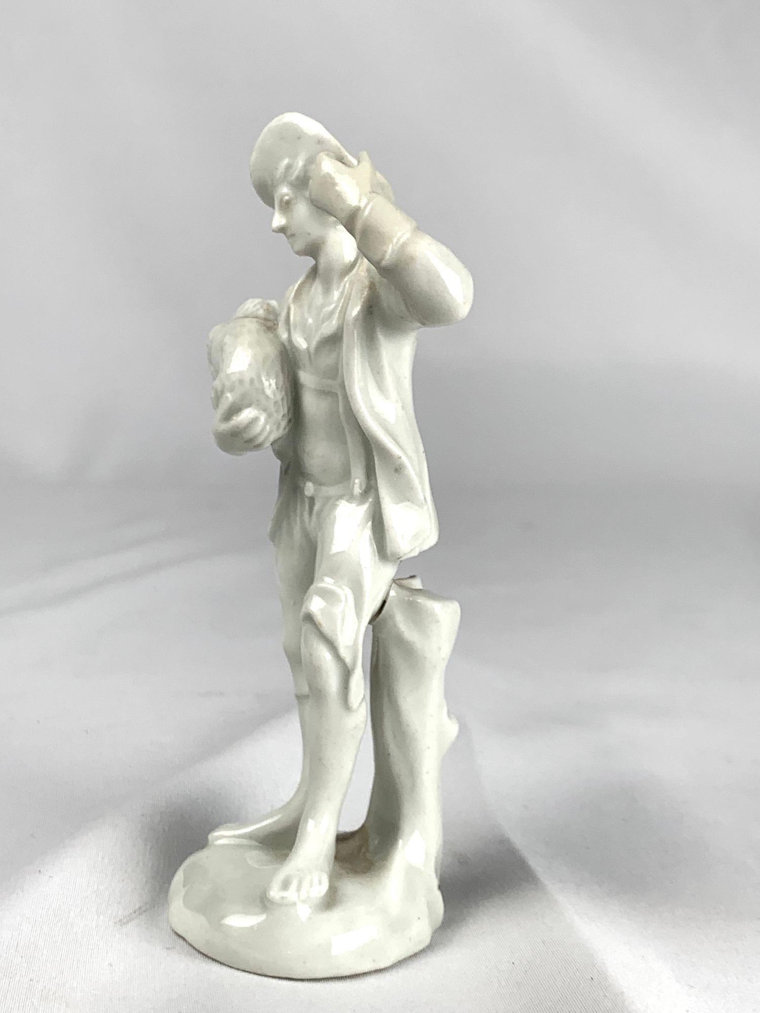 18th Century Antique White Porcelain Court Figurine Ludwigsburg Germany Circa 1765 For Sale
