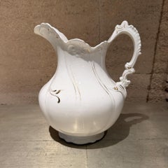 Antique White Porcelain Pitcher Francaise La Porcelain French Country
