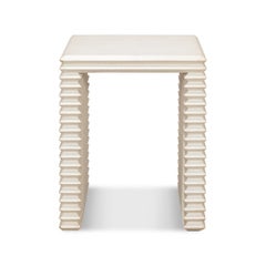 Antique White Stacked Side Table