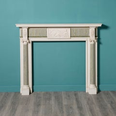 Antique White Statuary & Green Connemara Marble Fireplace