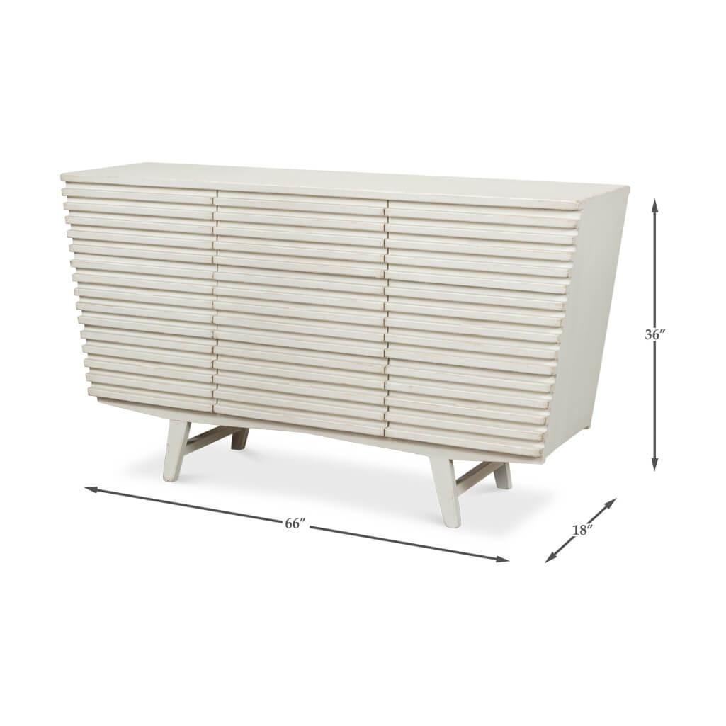 Contemporary Antique White Trapezoid Commode For Sale