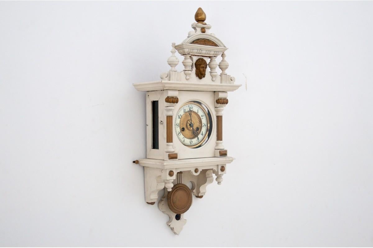 Antique White Wall Clock, Germany, circa 1930 1