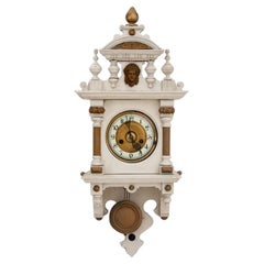 Antique White Wall Clock, Germany, circa 1930
