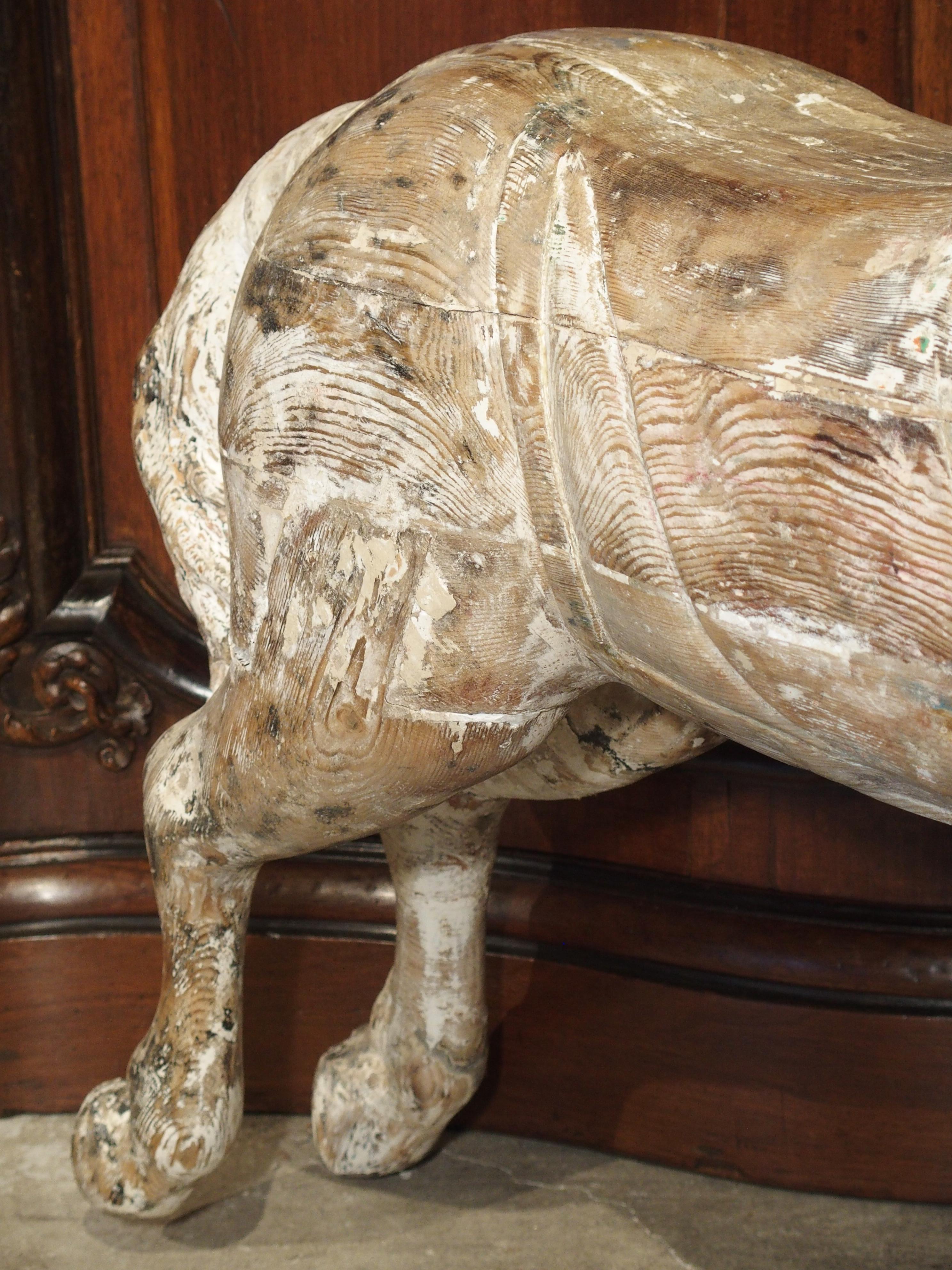 Antique Whitewashed Carousel Horse from Spain, circa 1915 5