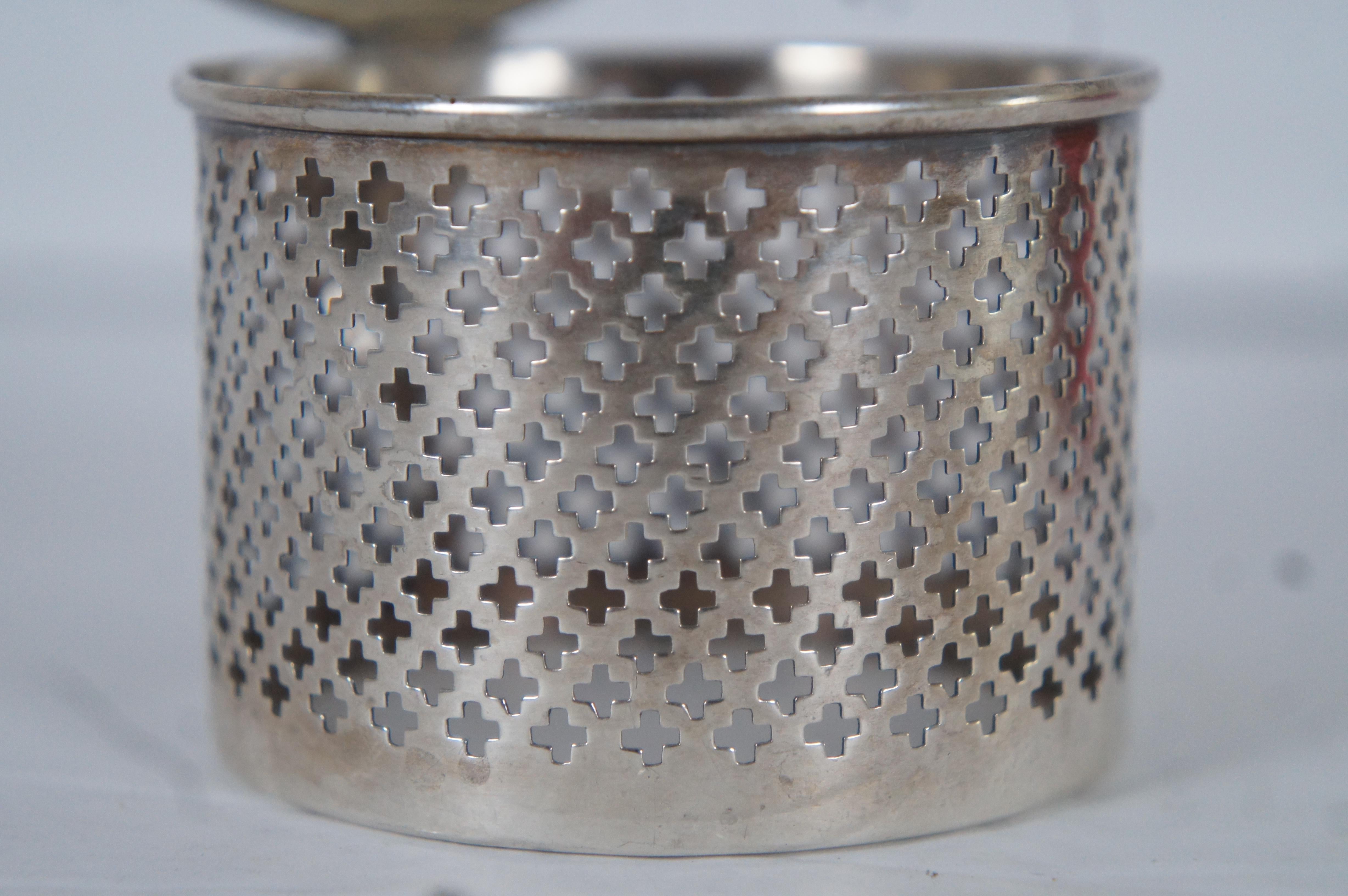 Ancien pot à jarre Whiting 3534 en verre canneberge et argent sterling percé en vente 6