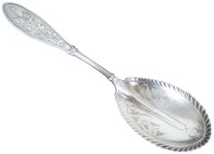 Antique Whiting Art Nouveau Sterling Silver Honeysuckle Berry Spoon 69g