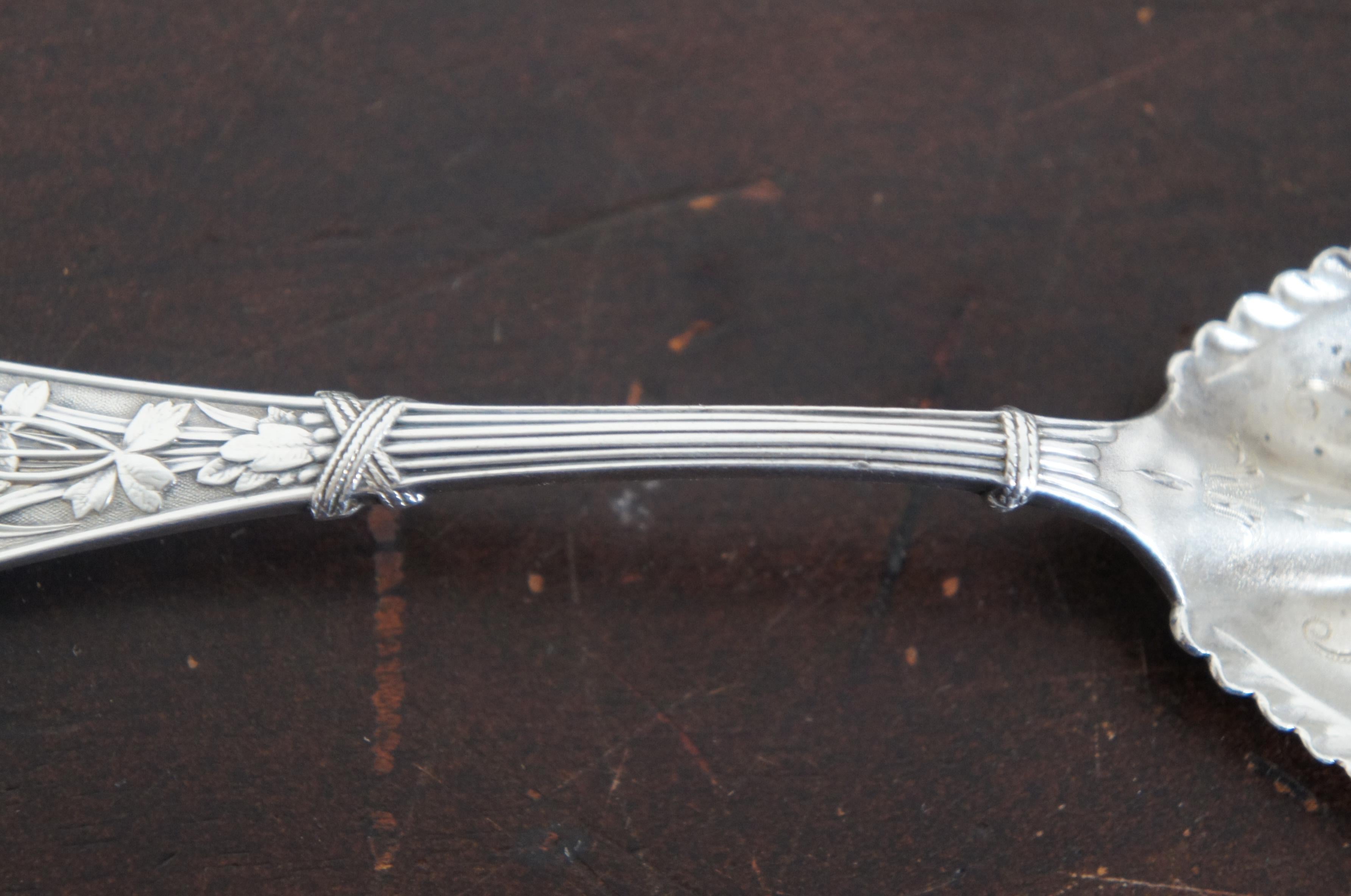 Antique Whiting Art Nouveau Sterling Silver Berry Spoon Honeysuckle 69g For Sale 1