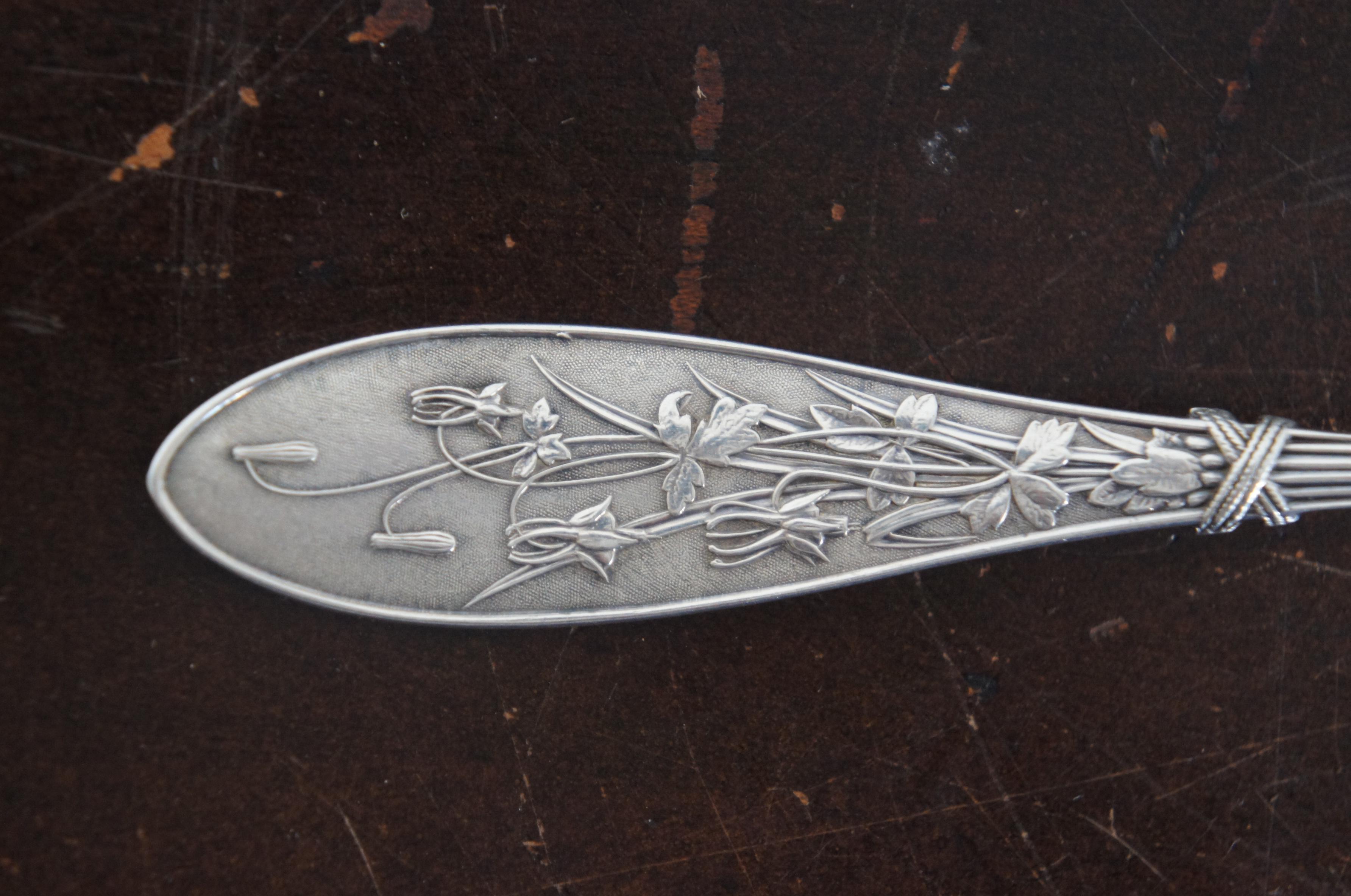 Antique Whiting Art Nouveau Sterling Silver Berry Spoon Honeysuckle 69g For Sale 2