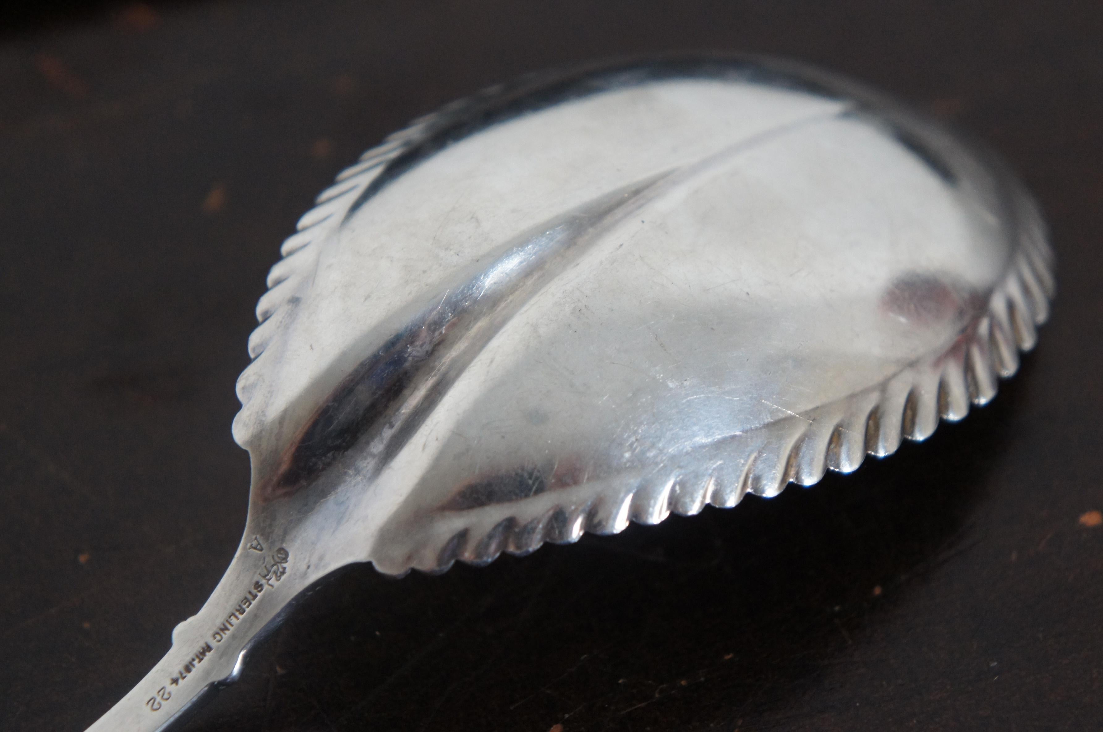 Antique Whiting Art Nouveau Sterling Silver Berry Spoon Honeysuckle 69g For Sale 3
