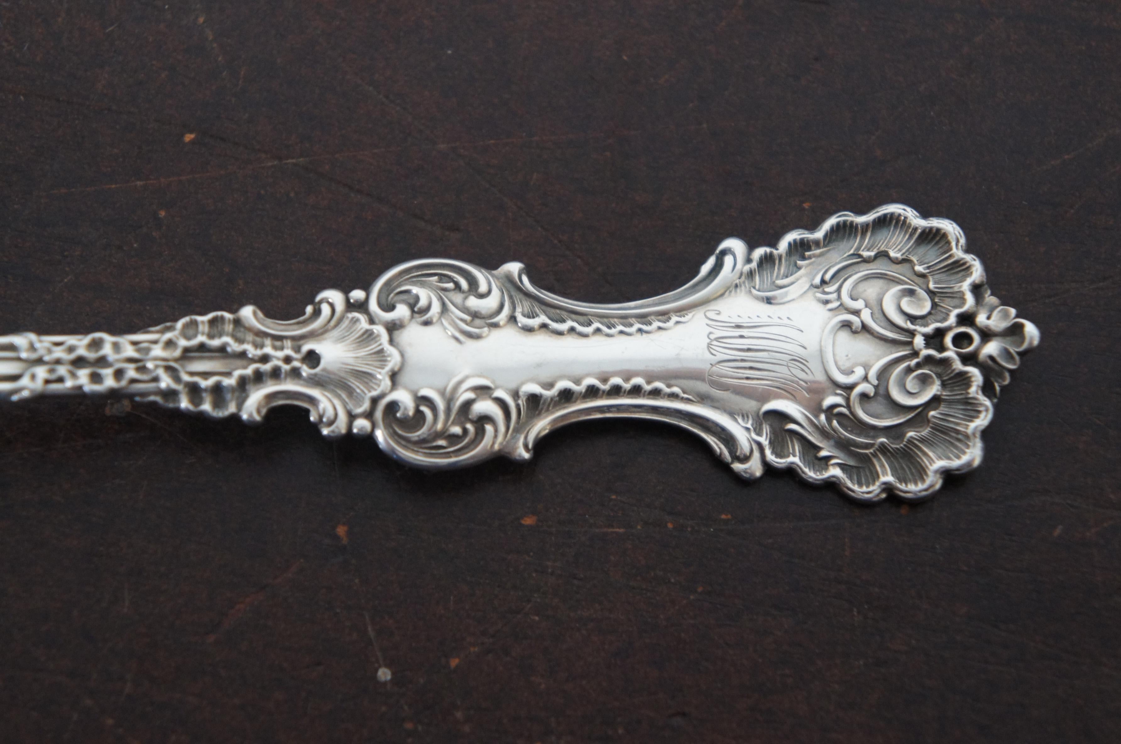 Antique Whiting Baroque Sterling Silver .925 Serving Spoon Pompadour 74g 6