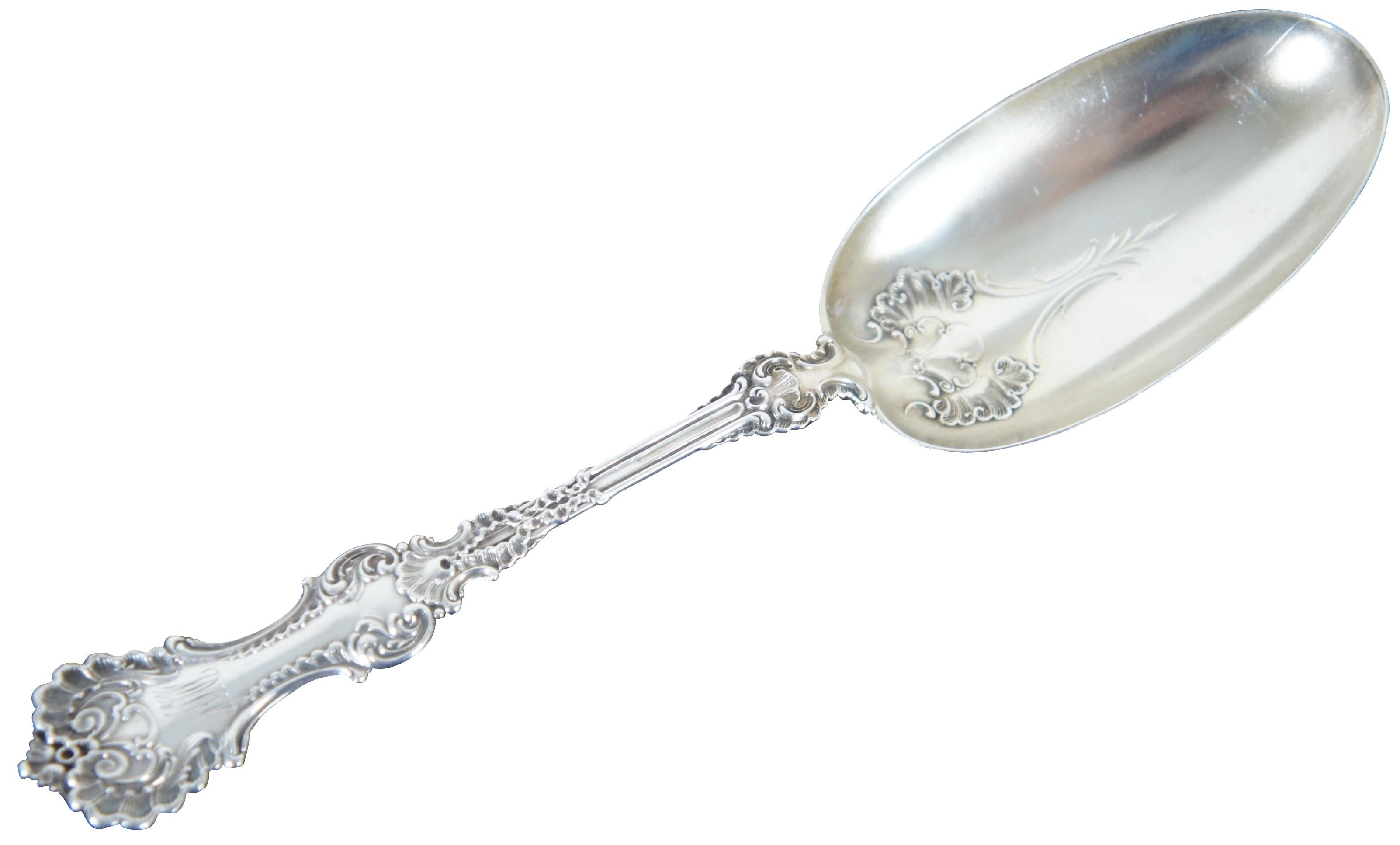 Antique Whiting Baroque Sterling Silver .925 Serving Spoon Pompadour 74g In Good Condition In Dayton, OH