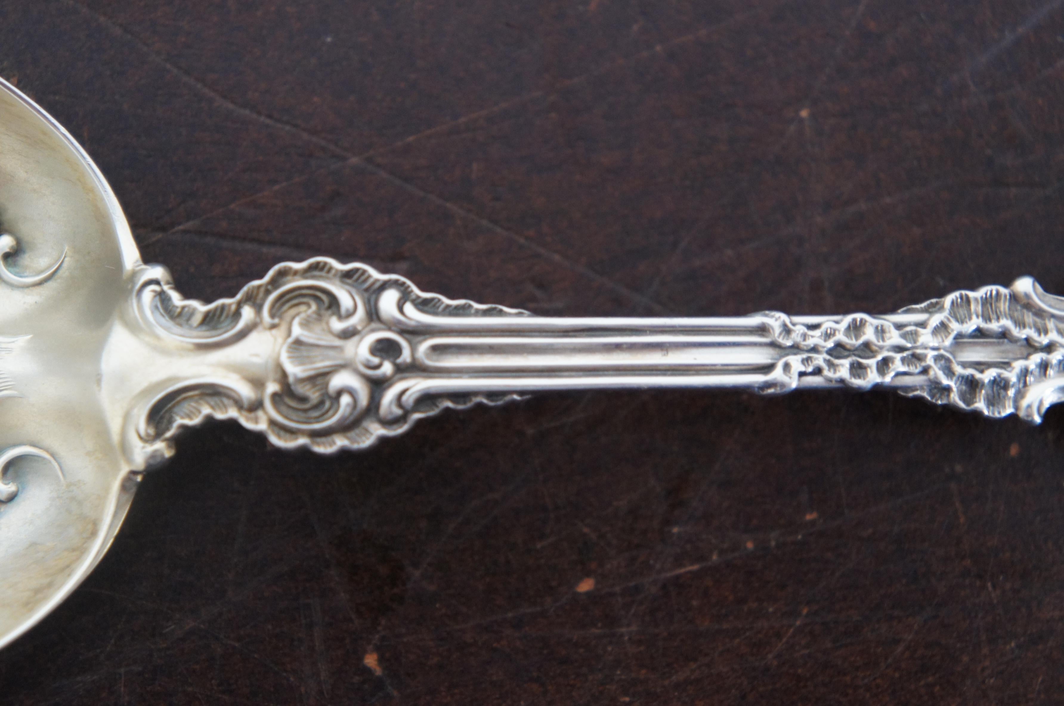 Antique Whiting Baroque Sterling Silver .925 Serving Spoon Pompadour 74g 5