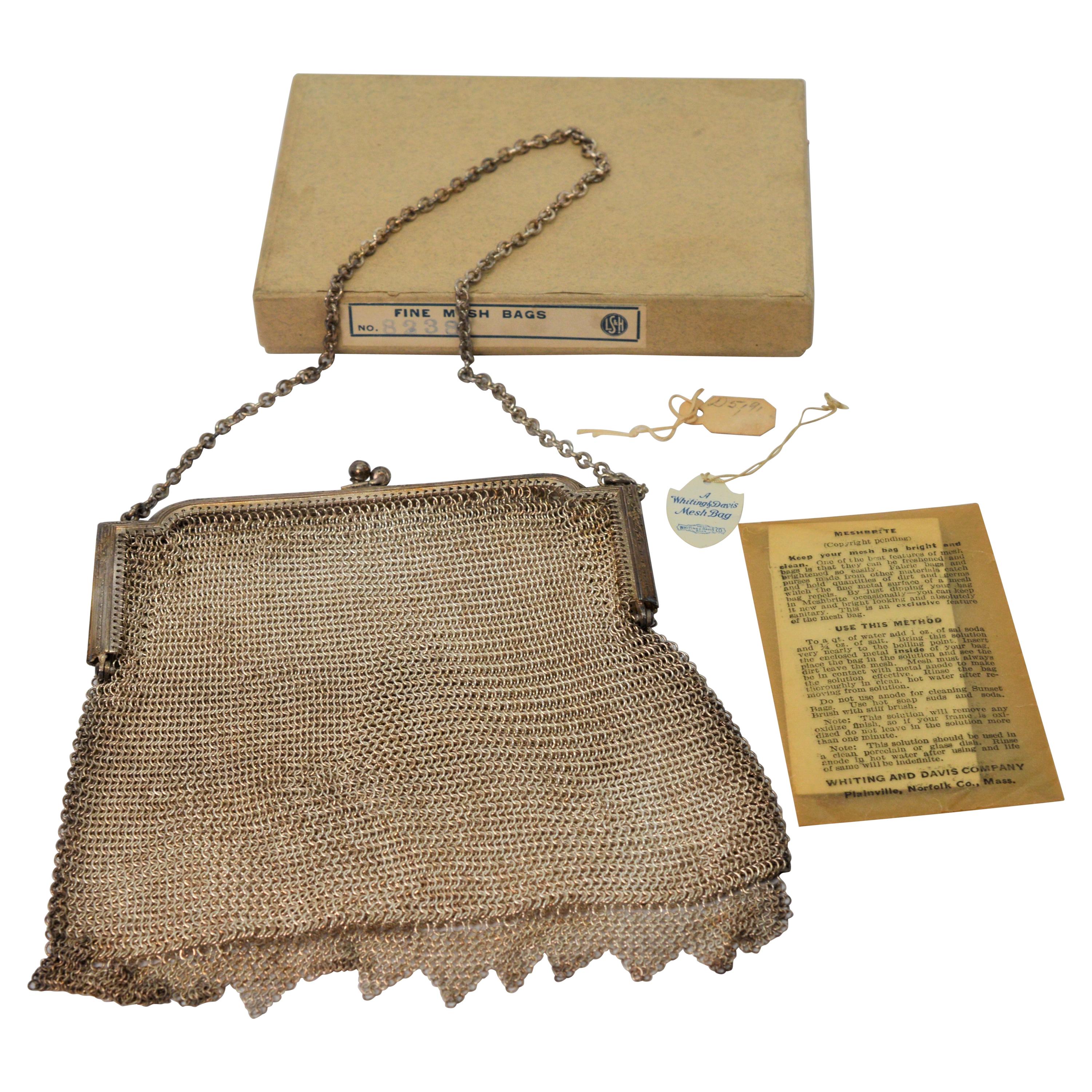 Antique Whiting and Davis Mesh Purse Bag For Sale at 1stDibs ...