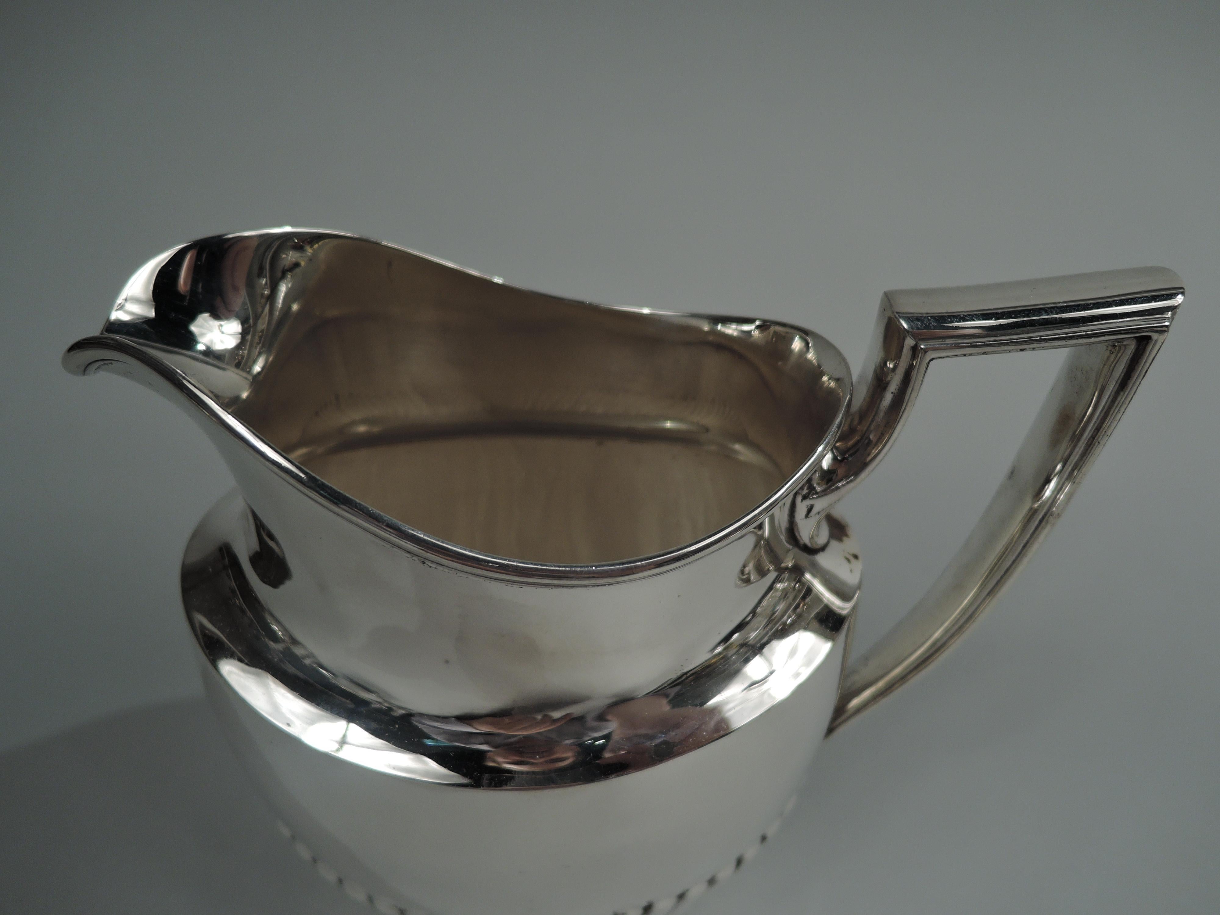 Antique Whiting Edwardian Classical Sterling Silver Creamer In Good Condition For Sale In New York, NY