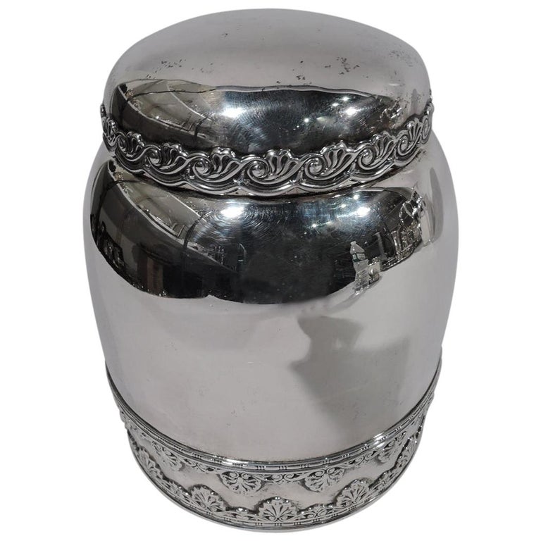 Antique Whiting Edwardian Classical Sterling Silver Tobacco Jar For