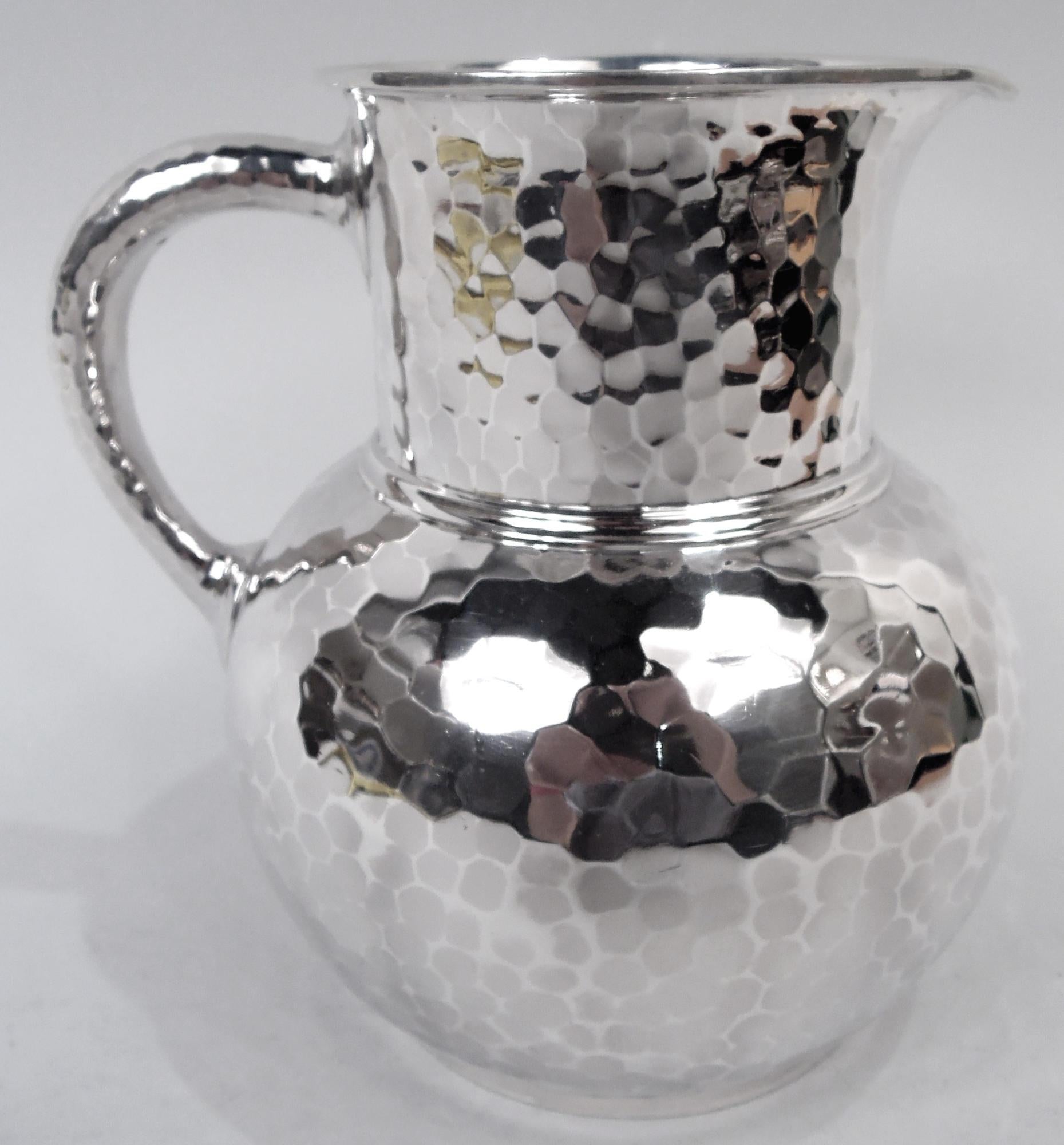 Japonisme Antique Whiting Japonesque Craftsman Hand Hammered Water Pitcher For Sale