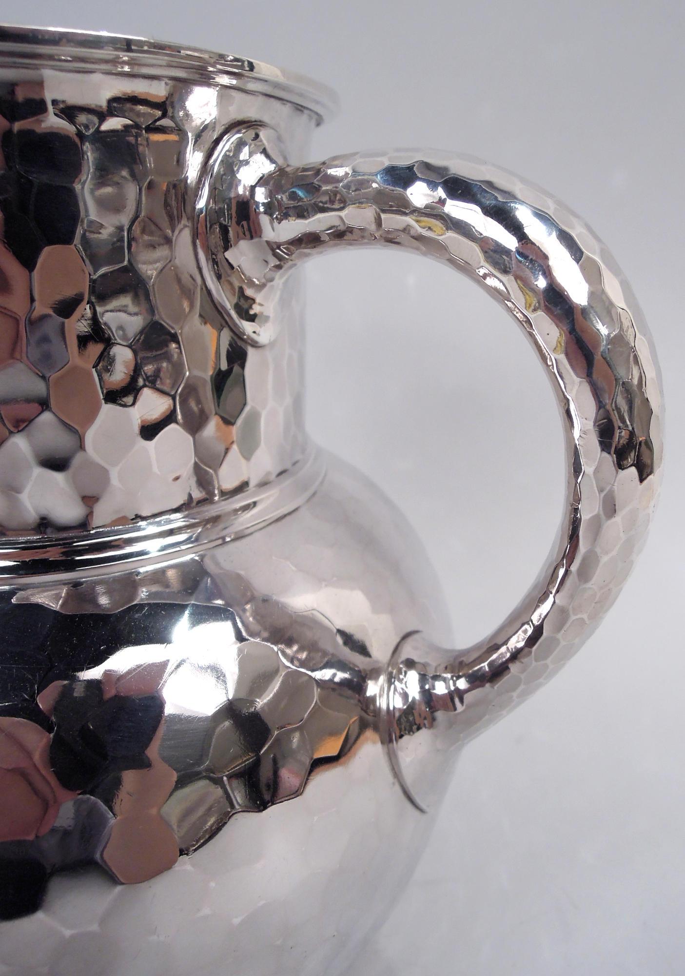 Antique Whiting Japonesque Craftsman Hand Hammered Water Pitcher In Good Condition For Sale In New York, NY