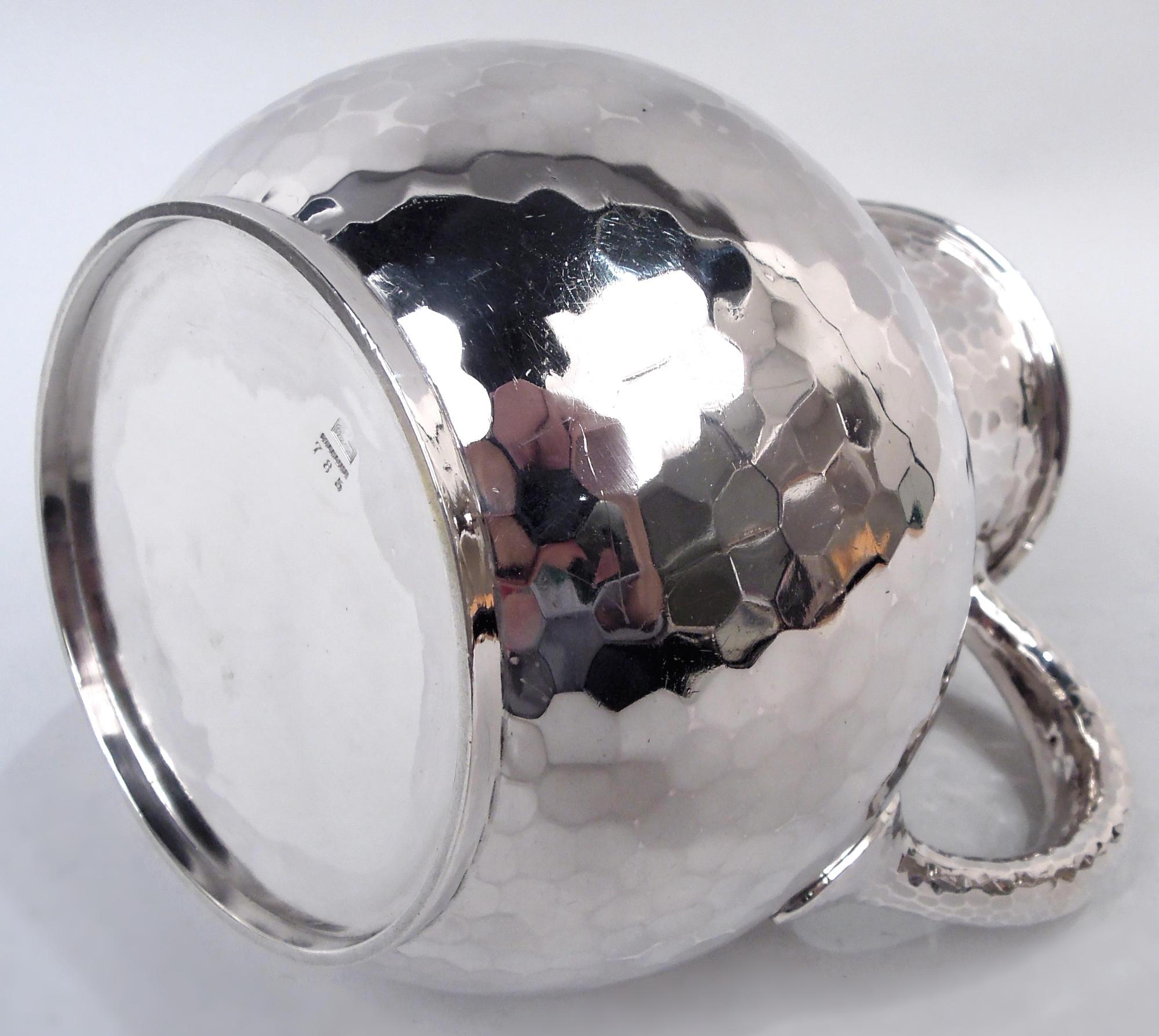 Sterling Silver Antique Whiting Japonesque Craftsman Hand Hammered Water Pitcher For Sale