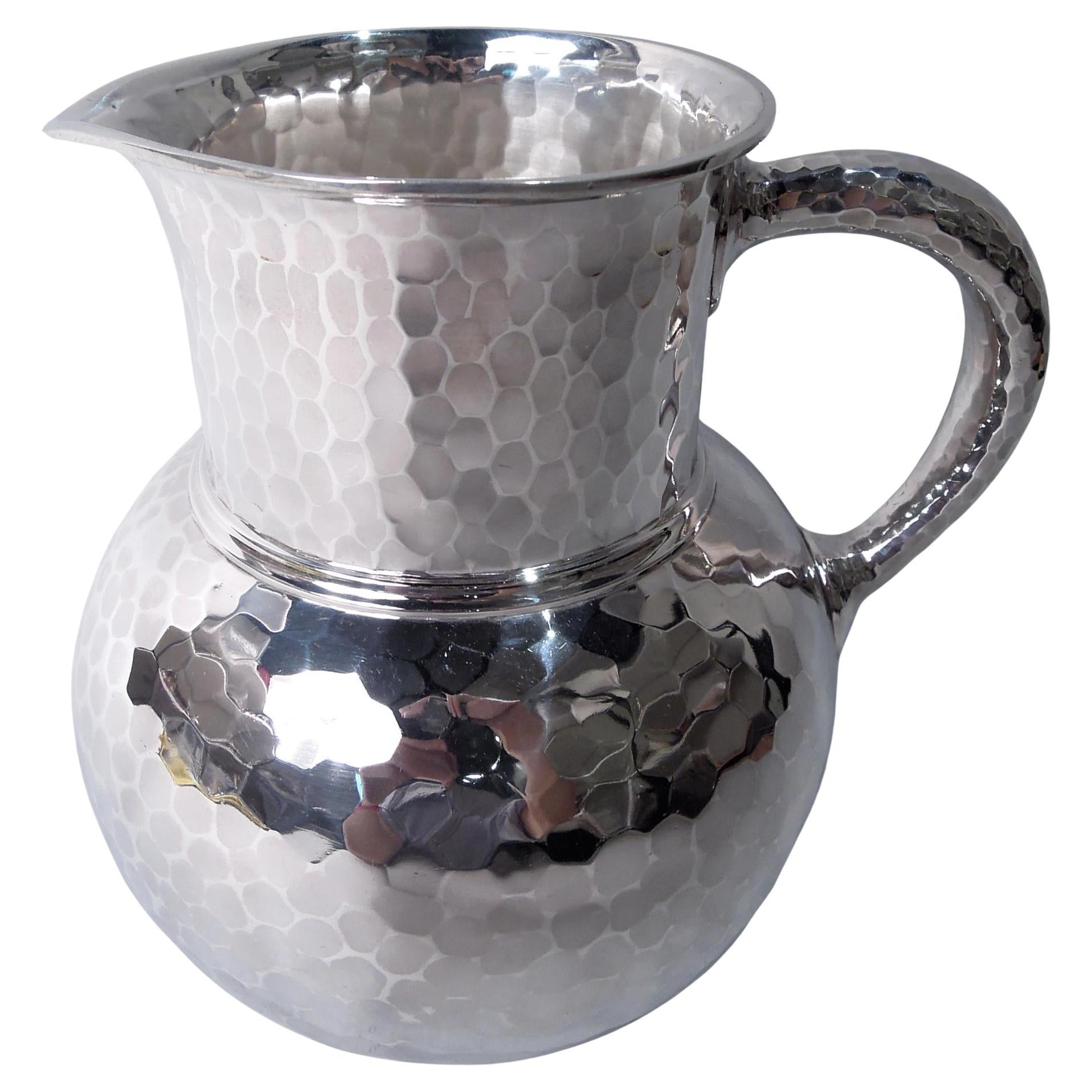 Antique Whiting Japonesque Craftsman Hand Hammered Water Pitcher