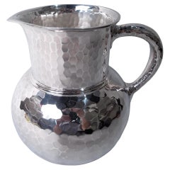 Antique Whiting Japonesque Craftsman Hand Hammered Water Pitcher