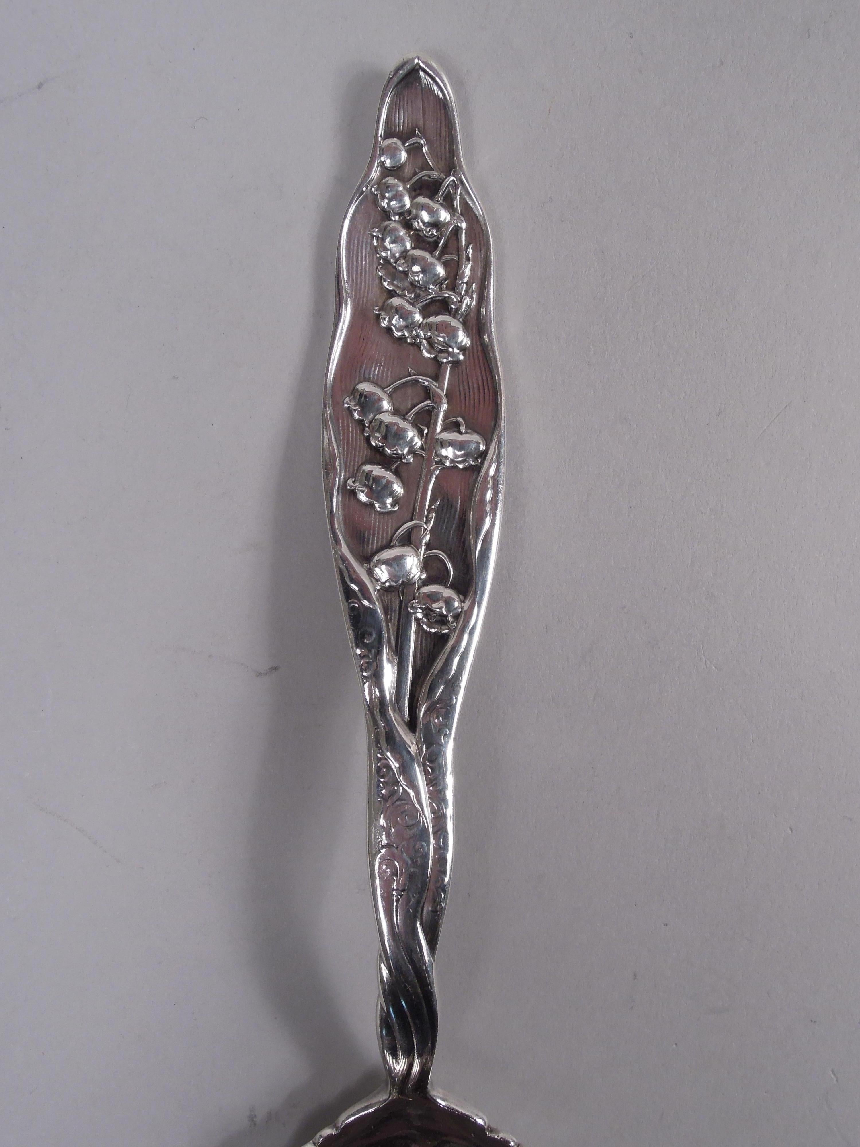 Antiker Macaroni-Serviergeschirr aus Sterlingsilber in Whiting Lily of the Valley (Art nouveau) im Angebot