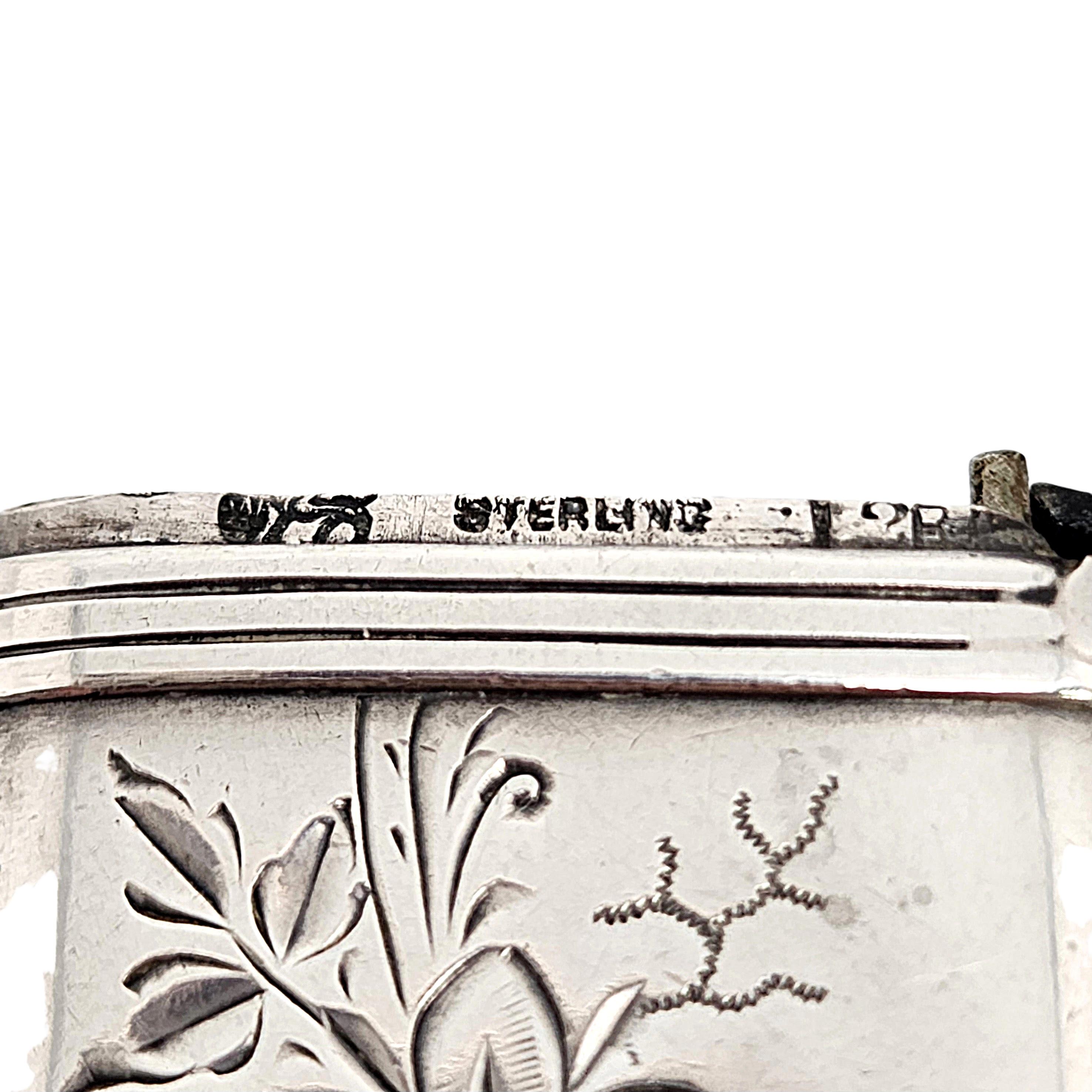 Antique Whiting Mfg Co Sterling Silver Match Case/Vesta Safe with Engraving 1