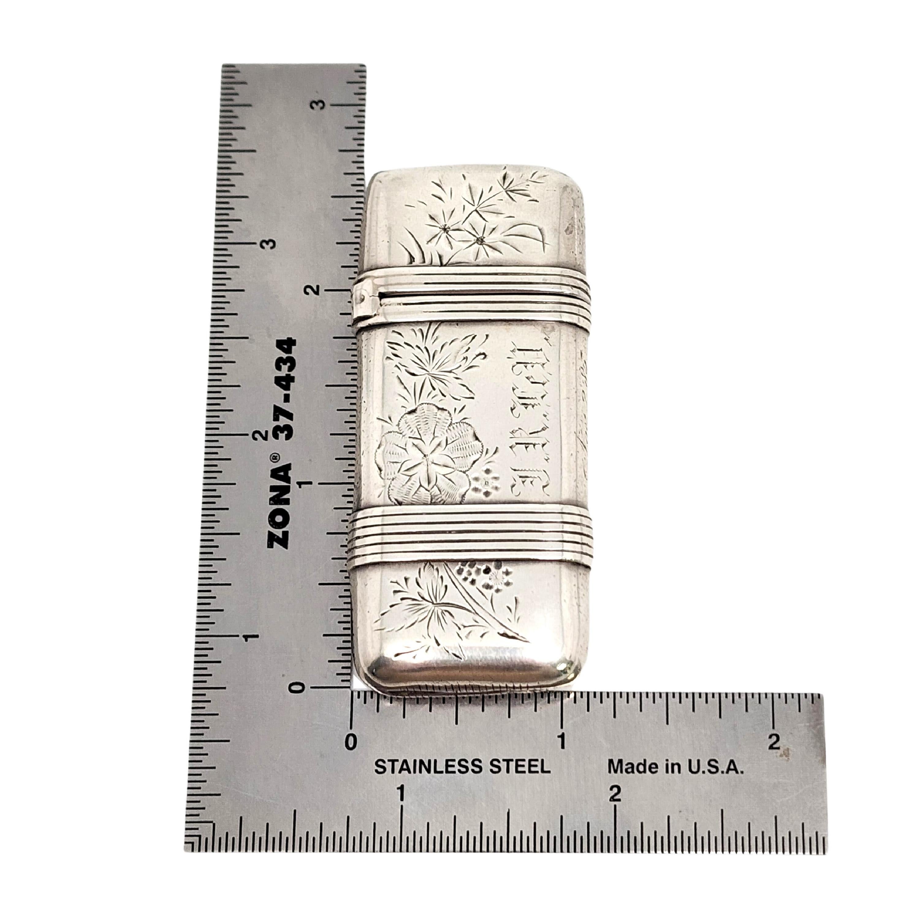 Antique Whiting Mfg Co Sterling Silver Match Case/Vesta Safe with Engraving 2