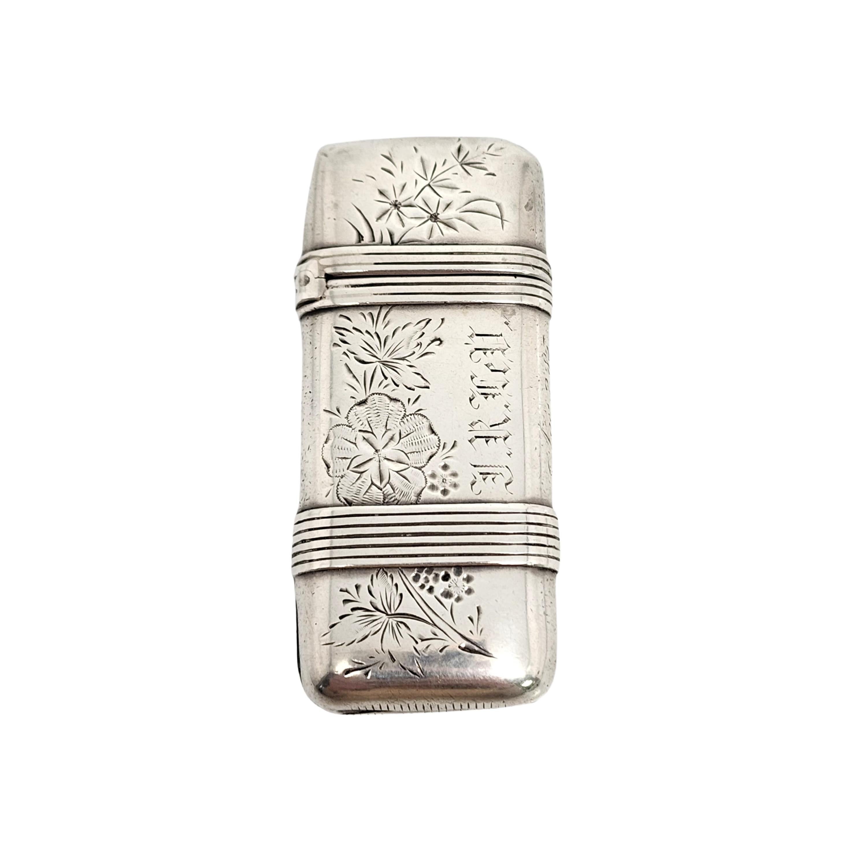 Antique Whiting Mfg Co Sterling Silver Match Case/Vesta Safe with Engraving 3