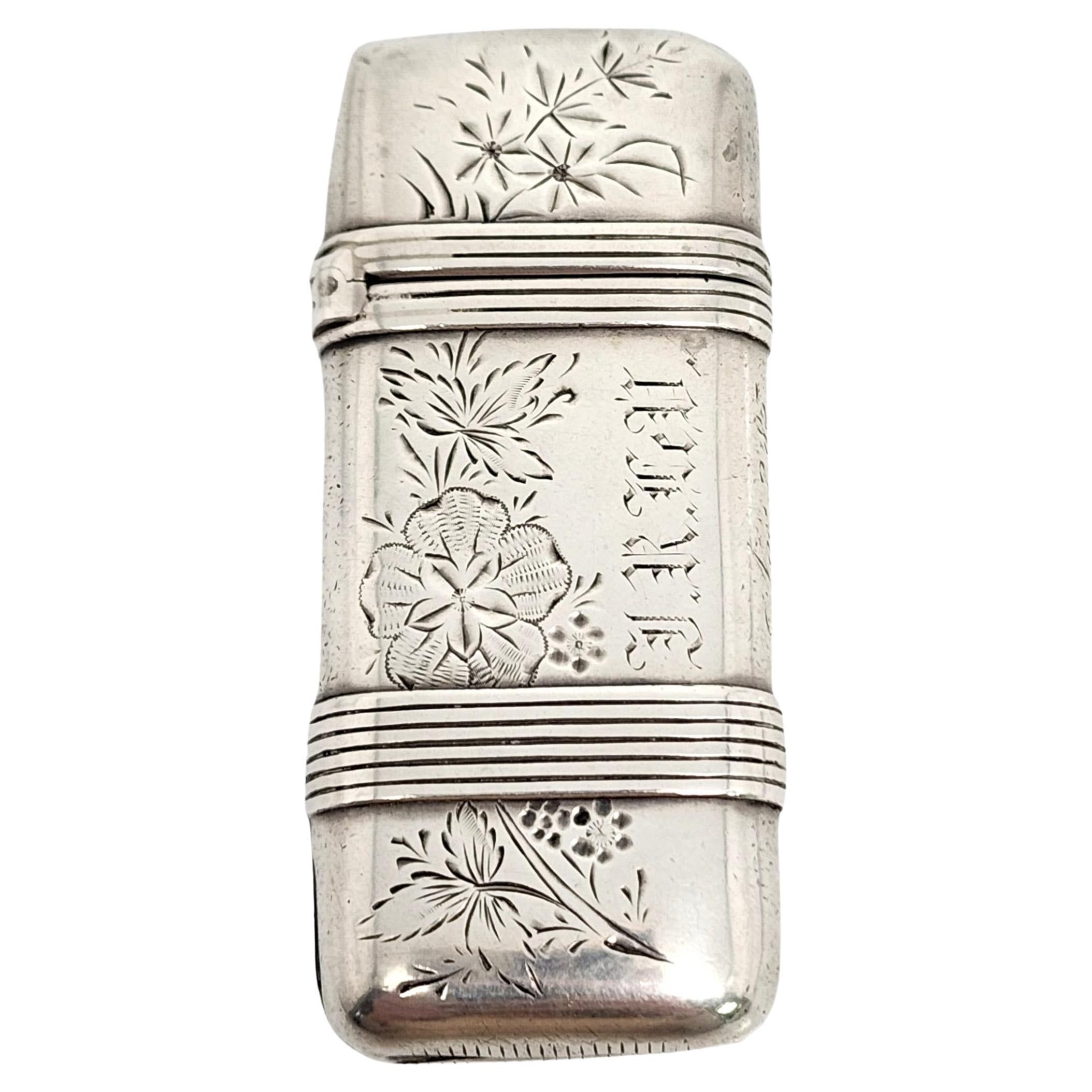 Antique Whiting Mfg Co Sterling Silver Match Case/Vesta Safe with Engraving