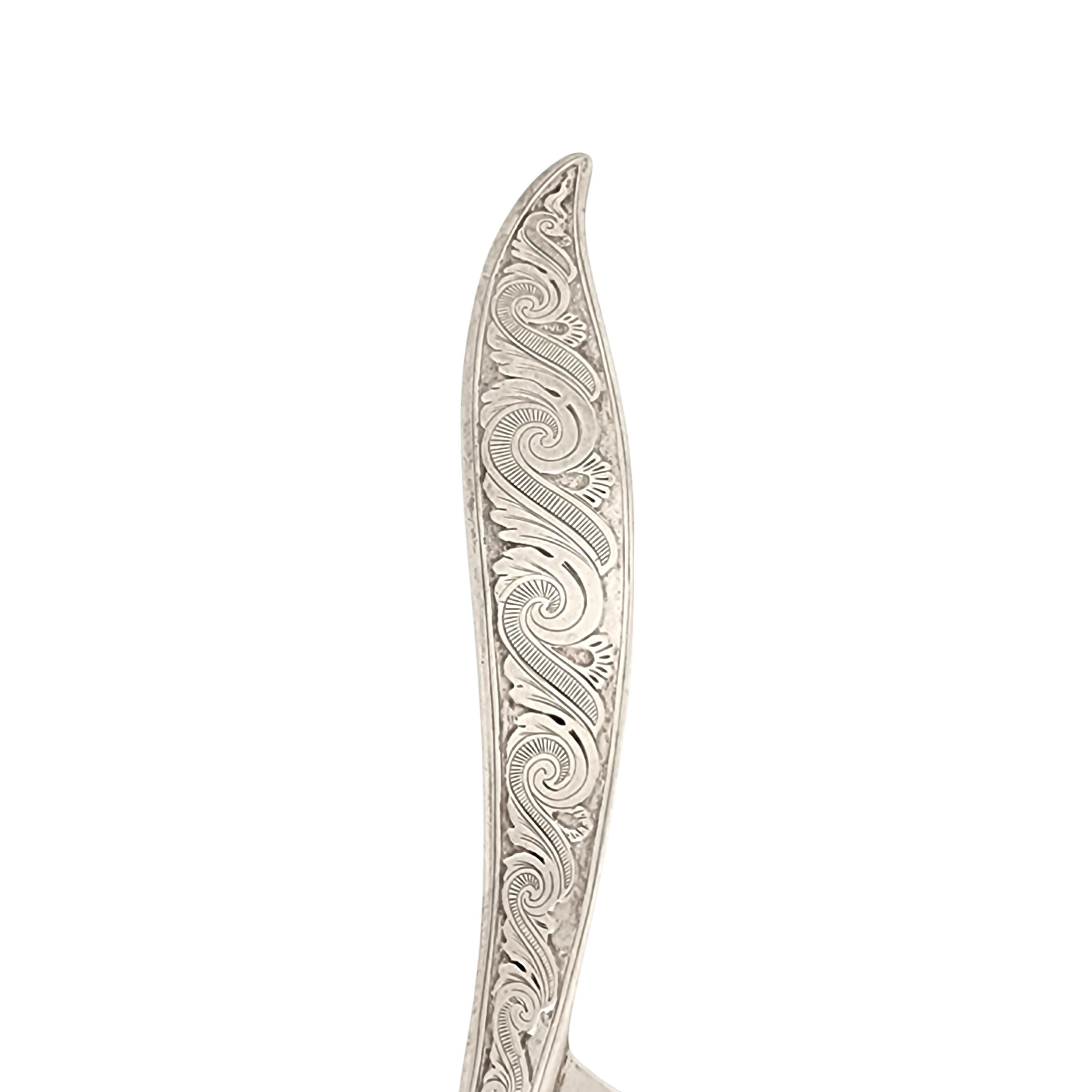 Antique Whiting Mfg Co Sterling Silver Seahorse Fish Knife Serving with Monogram For Sale 5