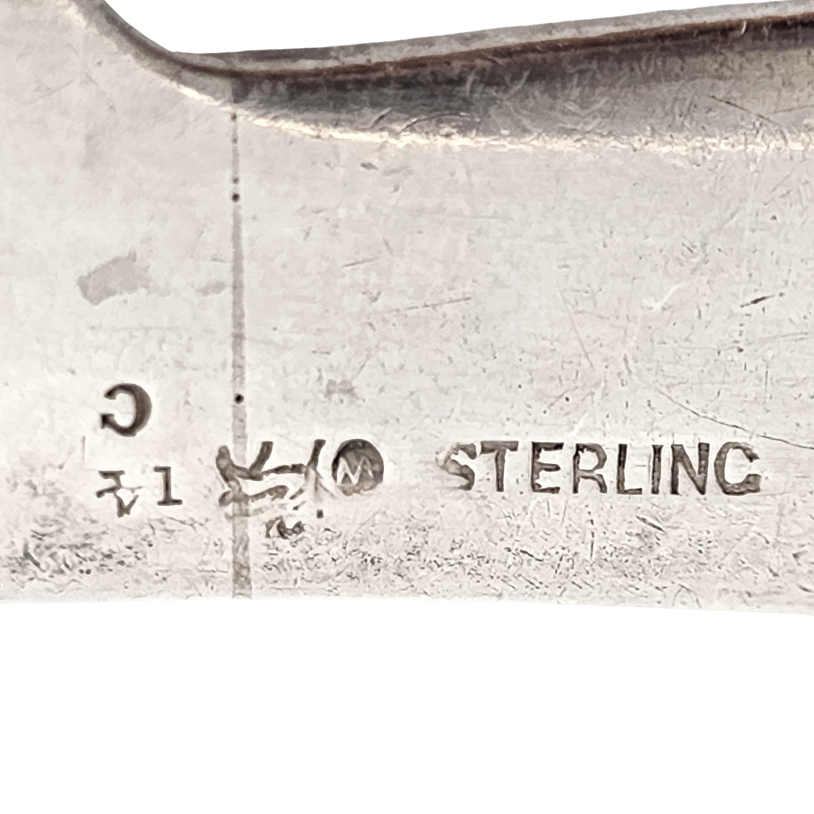 Antikes Whiting Mfg Co Sterlingsilber Seepferdchen-Fischmesser Serviergeschirr mit Monogramm im Zustand „Gut“ im Angebot in Washington Depot, CT