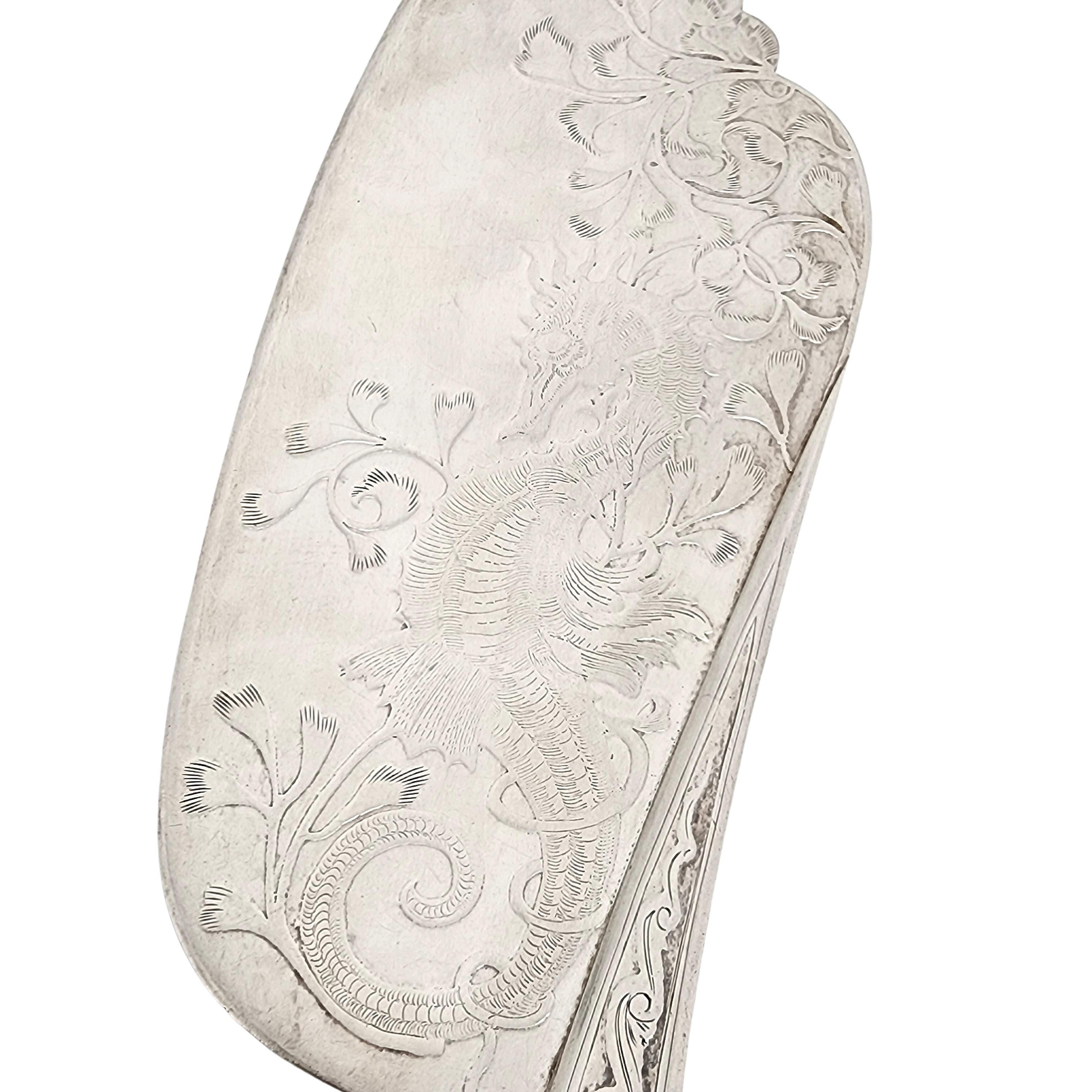 Antikes Whiting Mfg Co Sterlingsilber Seepferdchen-Fischmesser Serviergeschirr mit Monogramm für Damen oder Herren im Angebot