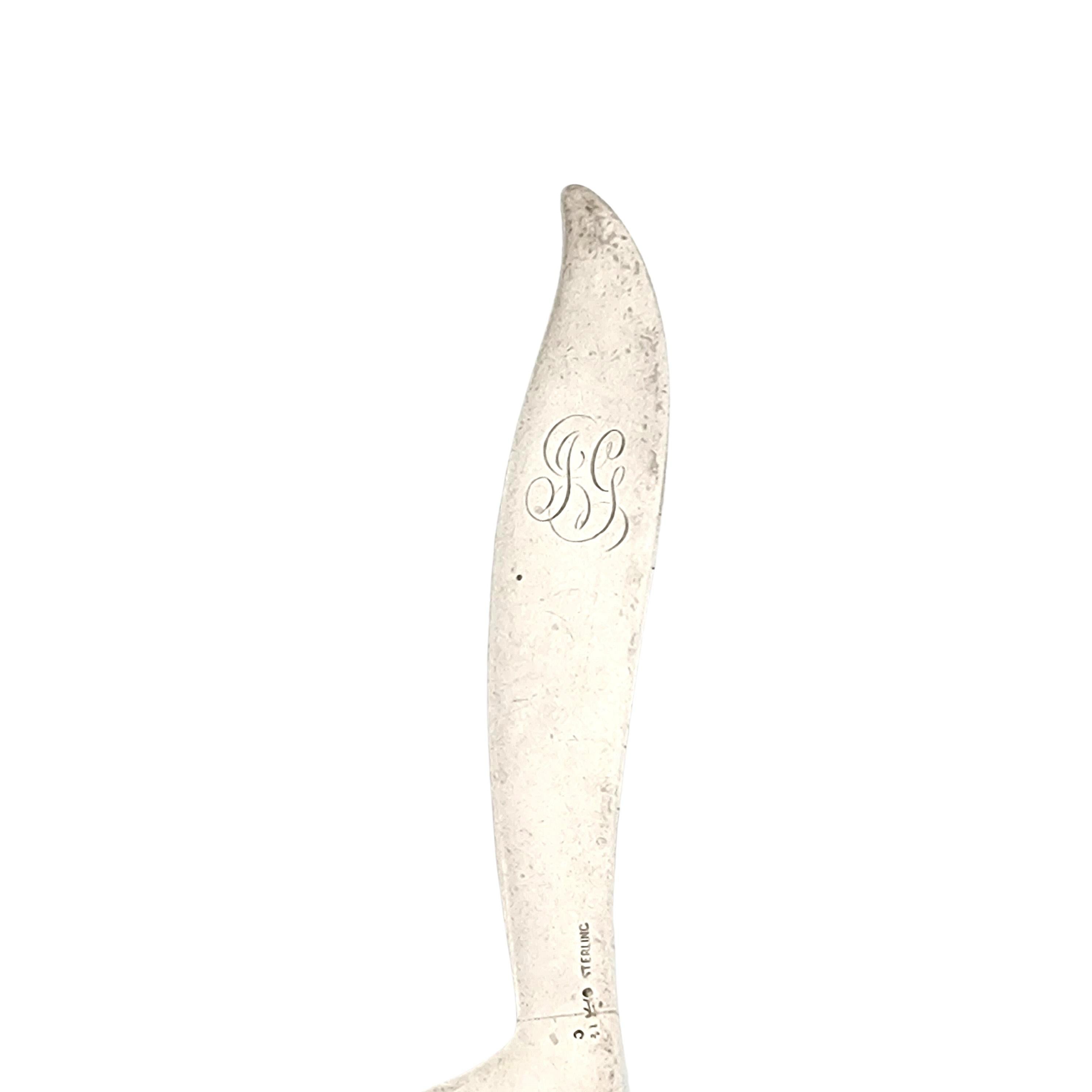 Antico coltello da cucina Whiting Mfg Co in argento sterling con cavalluccio marino e monogramma in vendita 2