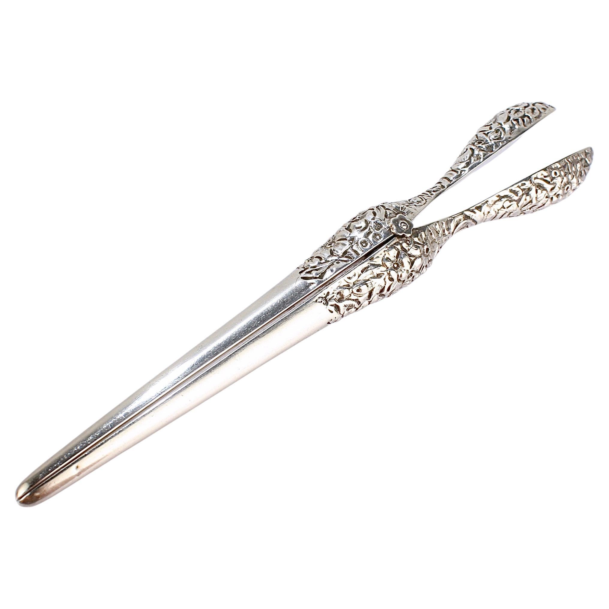 Antique Whiting Repoussé Sterling Silver Glove Stretcher For Sale