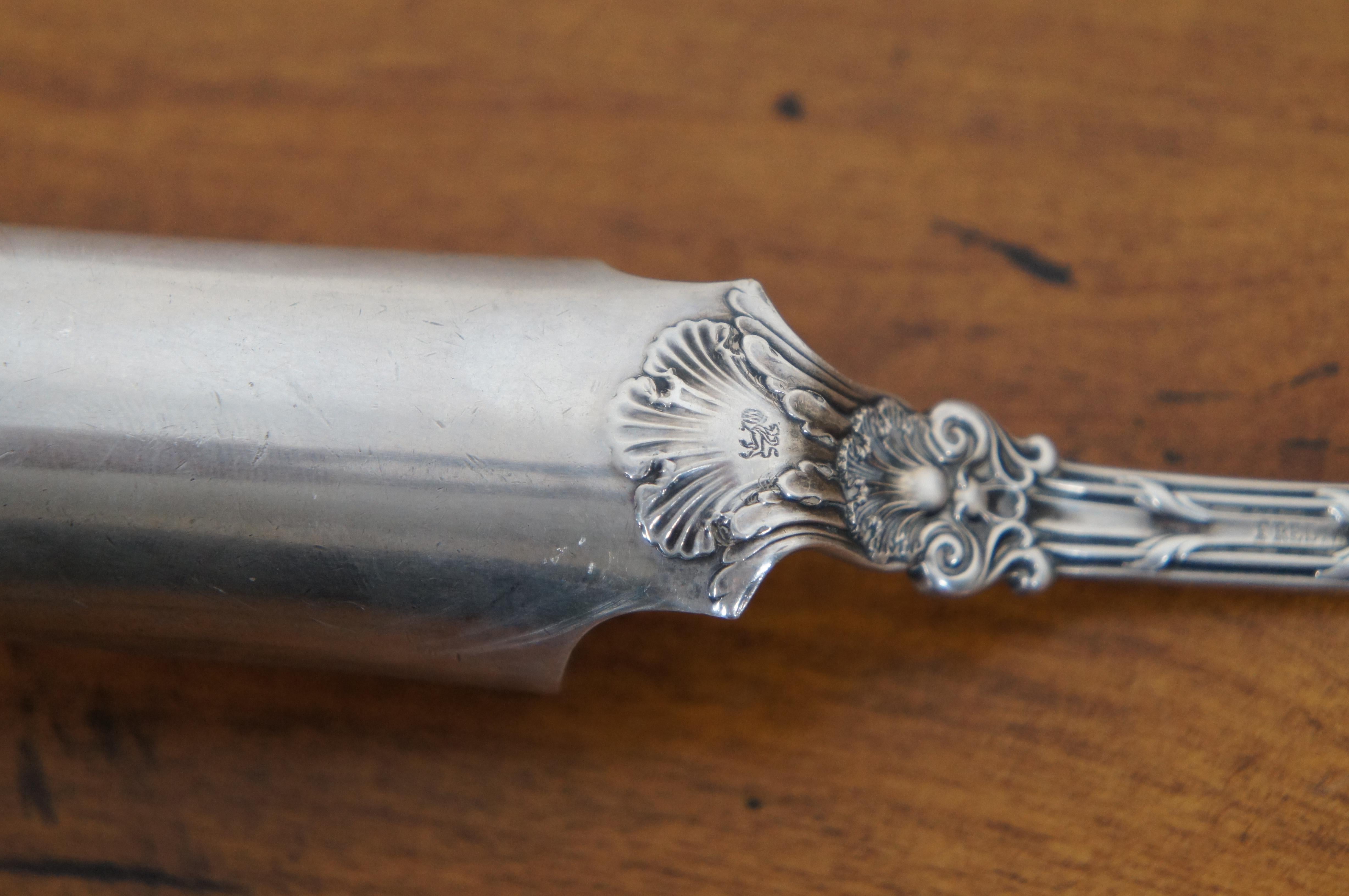 Antique Whiting Sterling Silver King Edward Scalloped Cheese Scoop Monogram For Sale 5