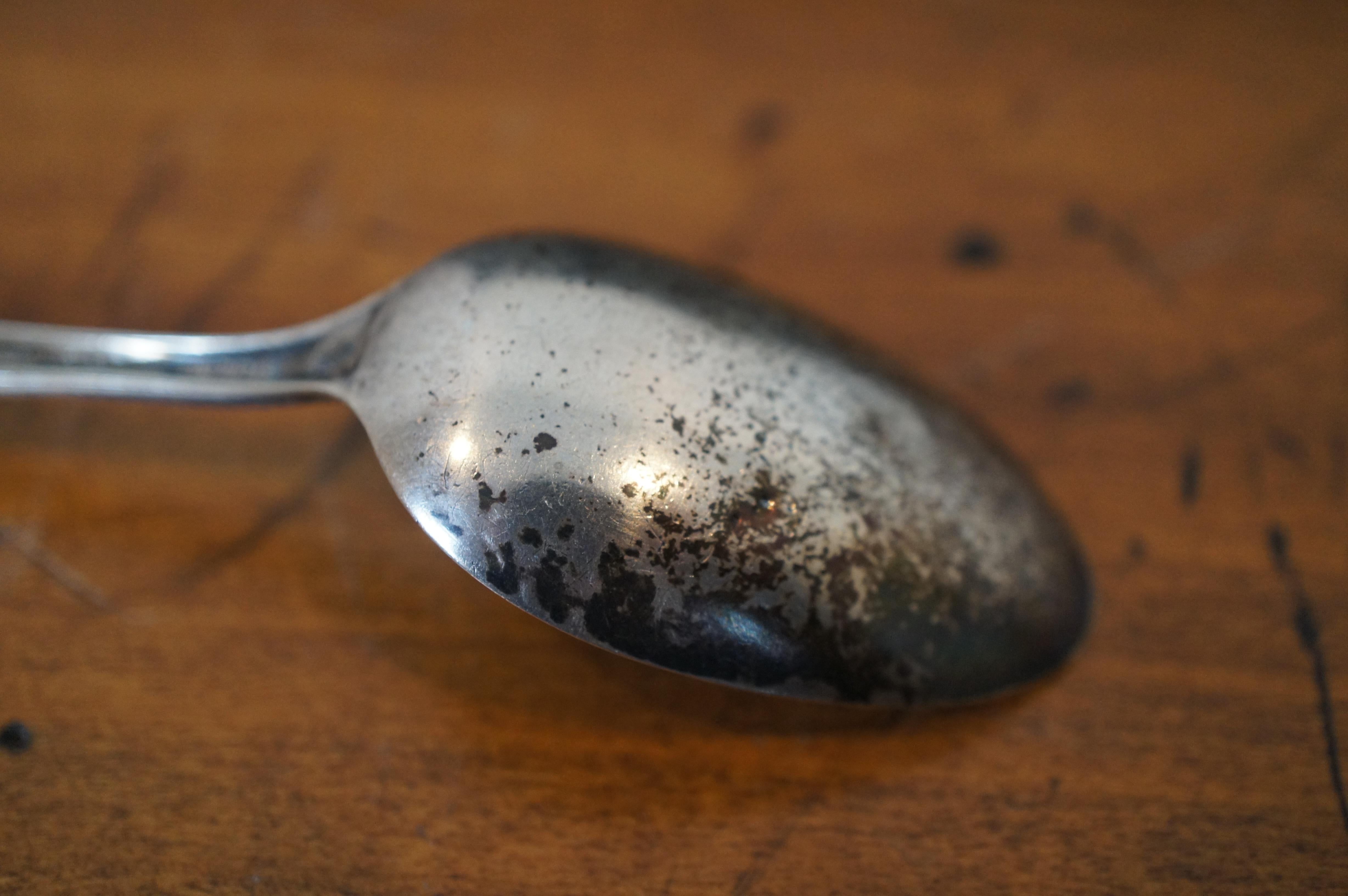 Antique Whiting Sterling Silver Spoon Mermod Jaccard & Co Monogram Chrysanthemum In Good Condition For Sale In Dayton, OH