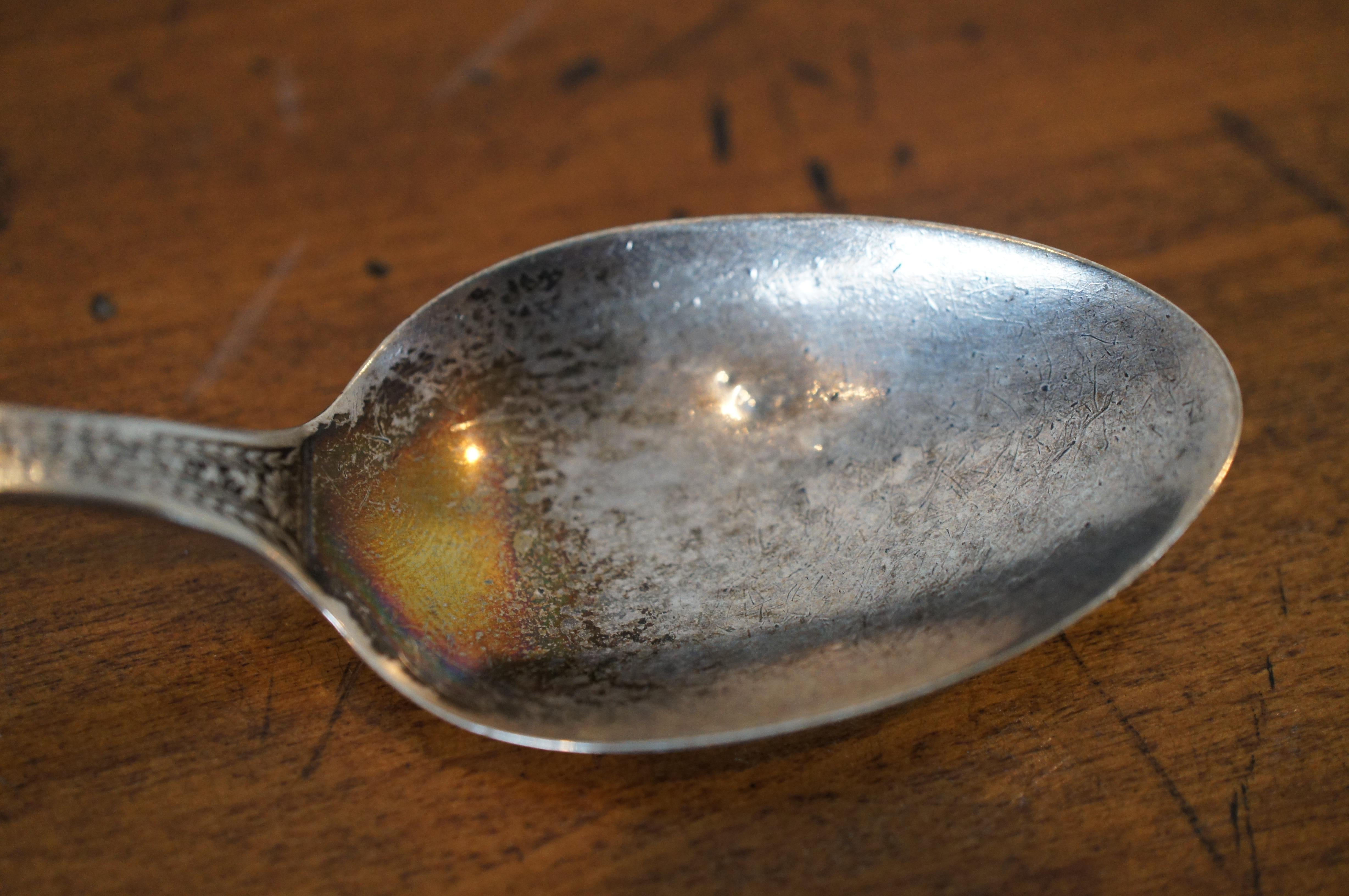 Antique Whiting Sterling Silver Spoon Mermod Jaccard & Co Monogram Chrysanthemum For Sale 1