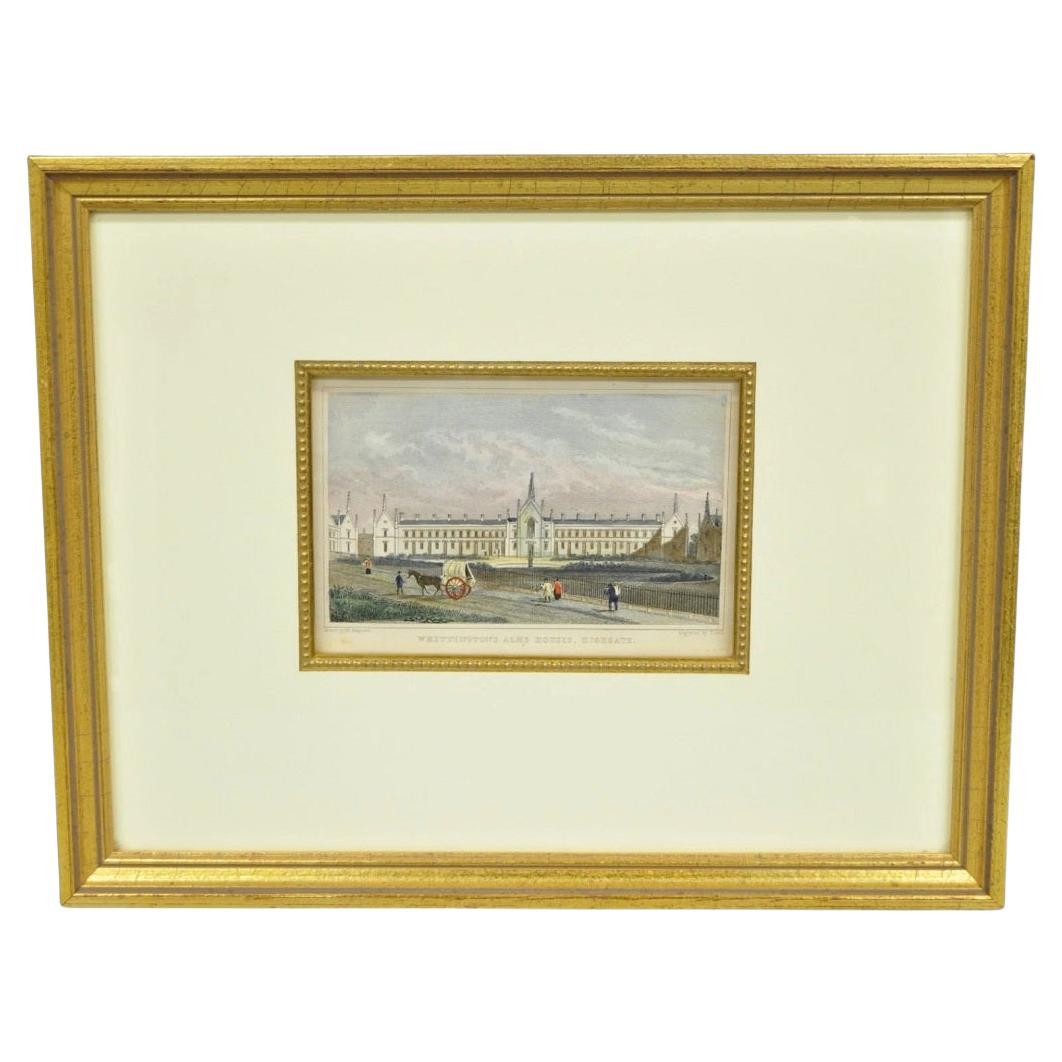 Antique "Whittington's Alms House, Highgate" Colored Print M. Shepherd, T. Dale
