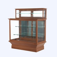 Ancienne vitrine publicitaire en chêne et verre Whittmore's Shoe Polish c1900