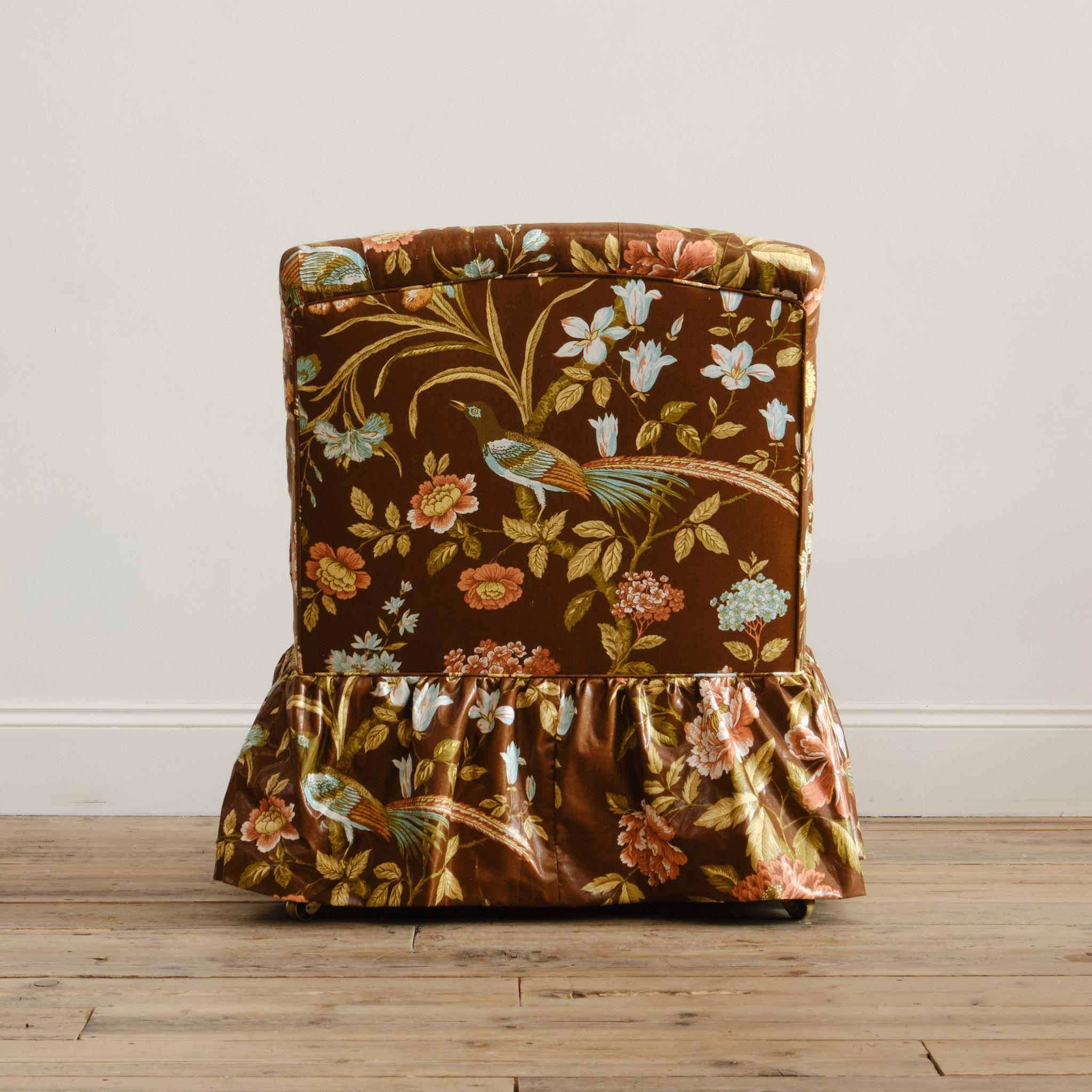 Antica poltrona Whytock & Reid in chintz floreale Sanderson d'epoca in vendita 1