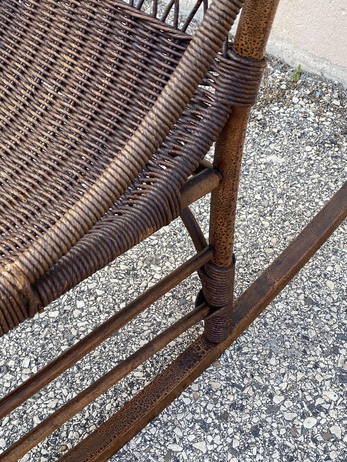 Antique Wicker and Rattan Wooden Victorian Rocking Chair Rocker For Sale 5