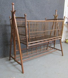 Antique Wicker Baby Crib