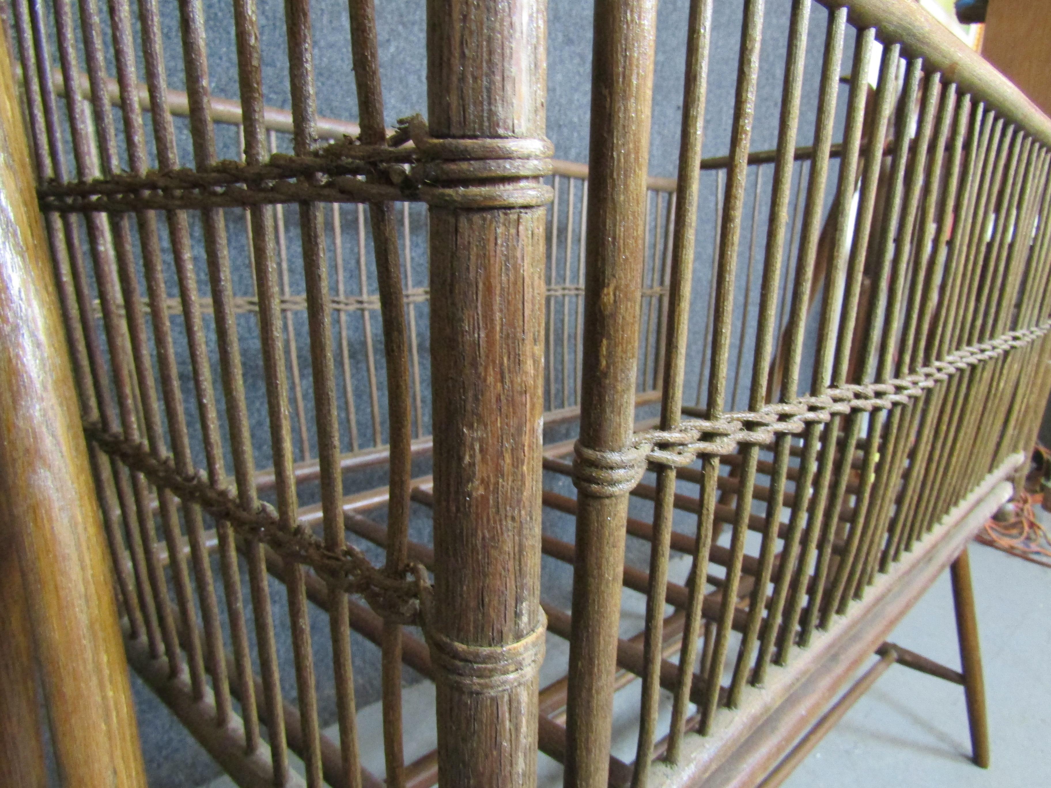 Victorian Antique Wicker Baby Crib For Sale