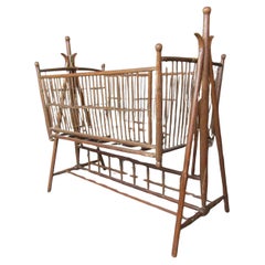 Antique Wicker Baby Crib