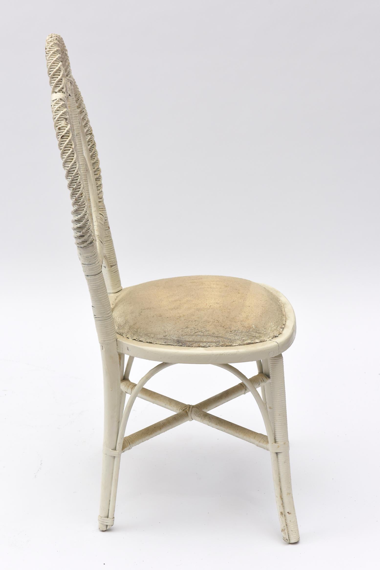 Victorian Antique Wicker Chair for Desk or Dresser