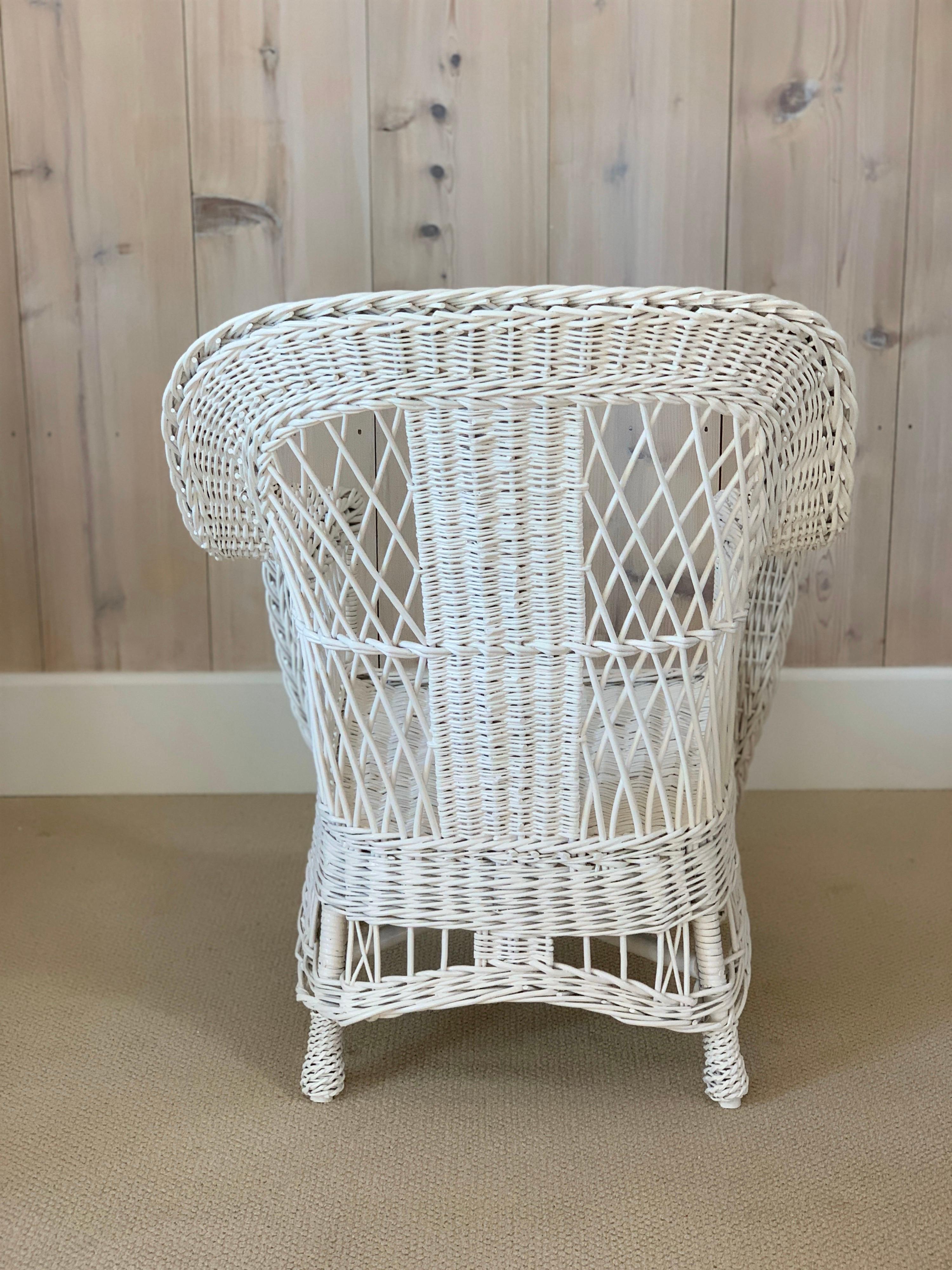 Hand-Woven Antique Wicker Chair